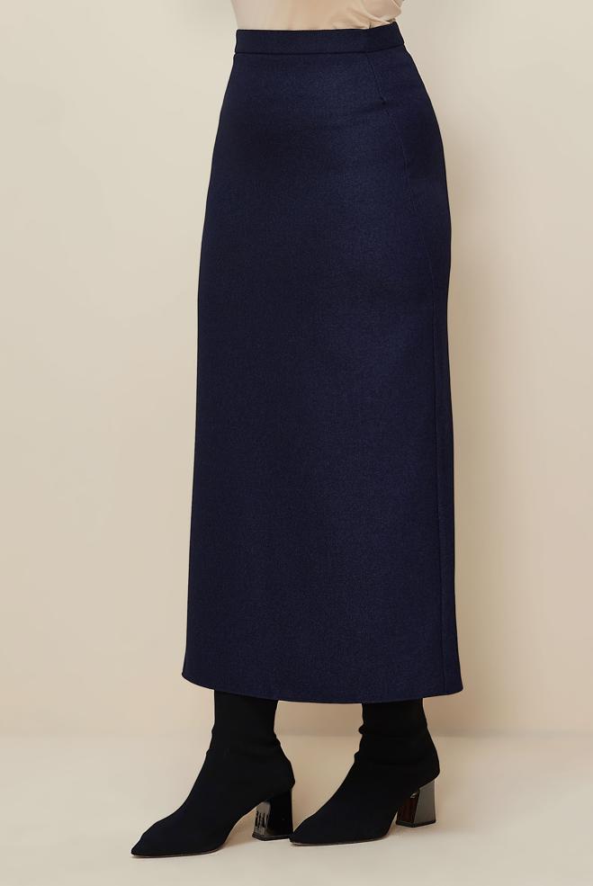 Vêtements hijab BLEU MARINE JUPE GRANDE TAILLE 60715 - ALVİNA