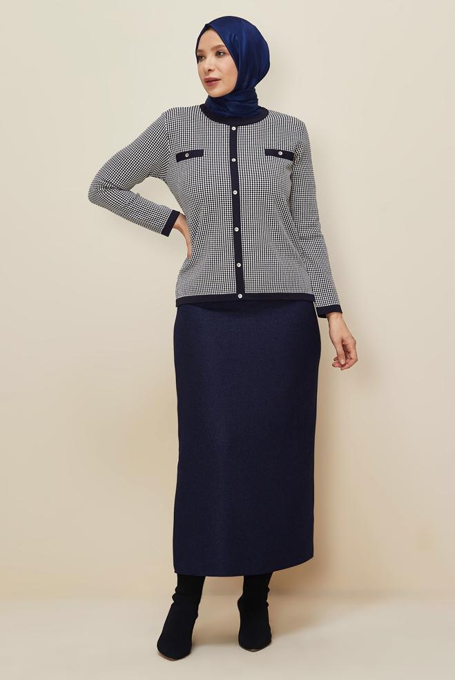 Vêtements hijab BLEU MARINE JUPE GRANDE TAILLE 60715 - ALVİNA