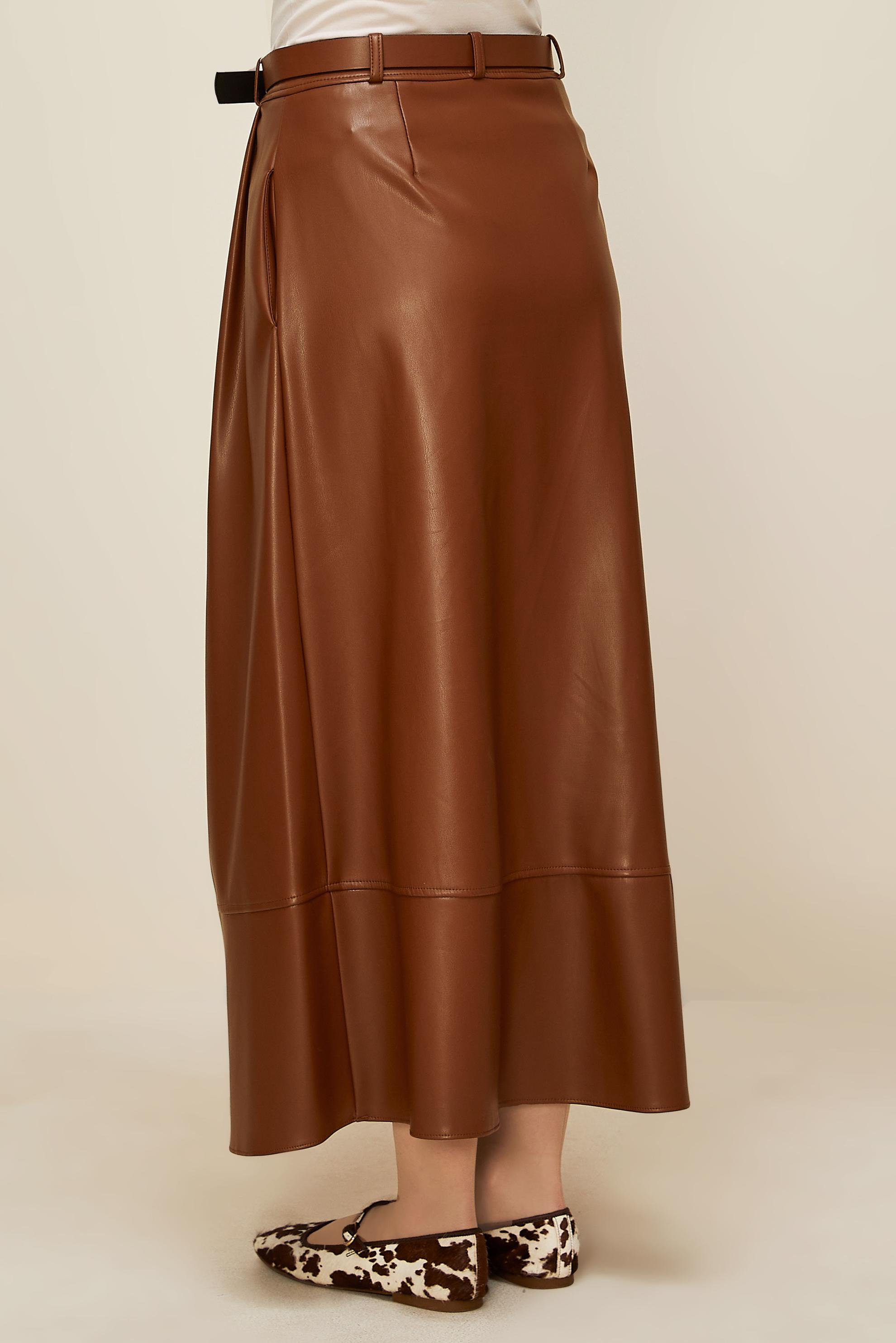 Vêtements hijab TABA JUPE EN SIMILICUIR CEINTURÉE 60716