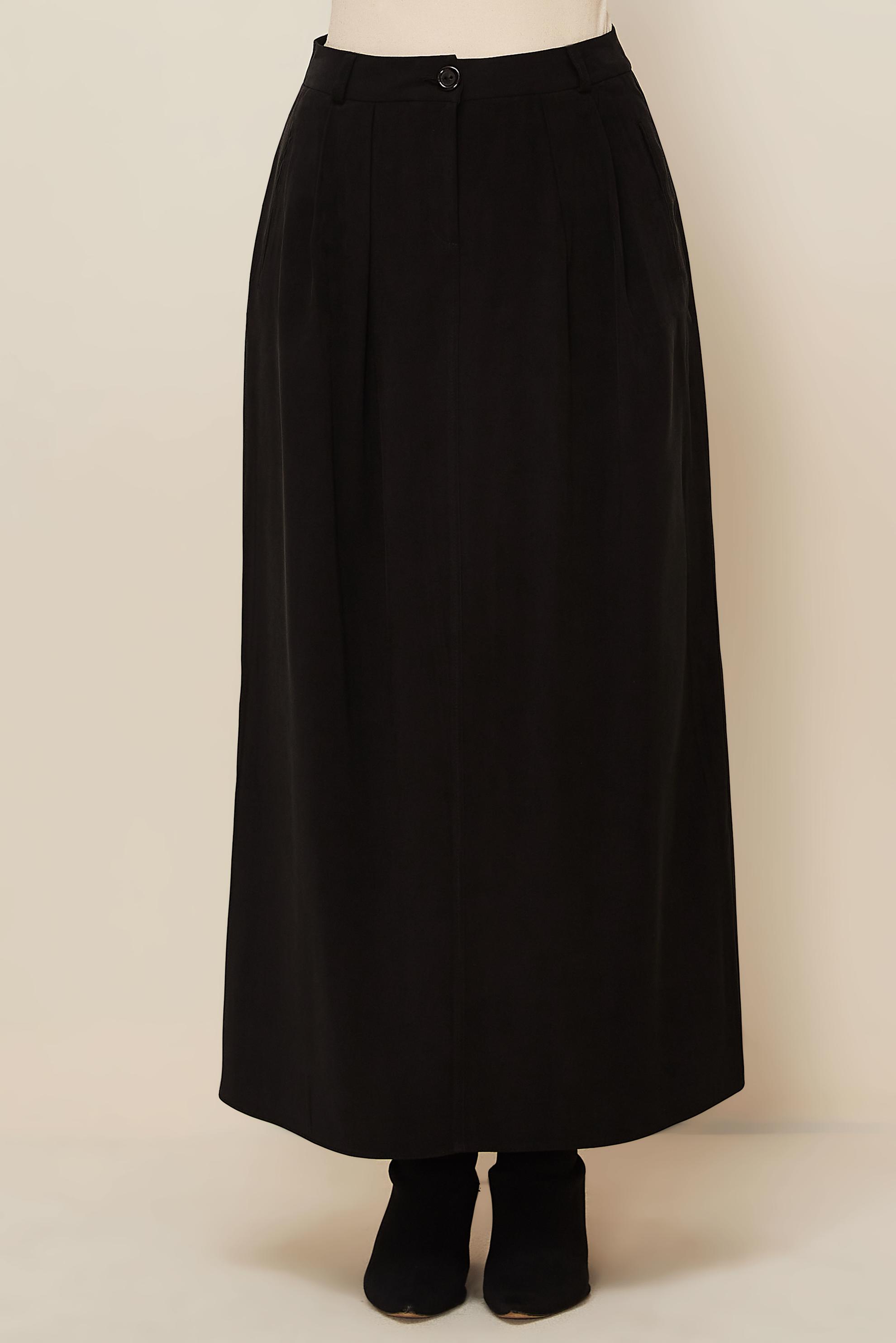 Vêtements hijab NOIR JUPE TRAPÈZE 60717