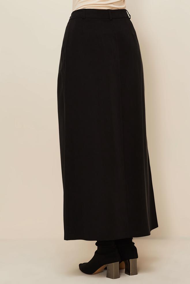 Vêtements hijab NOIR JUPE TRAPÈZE 60717 - ALVİNA