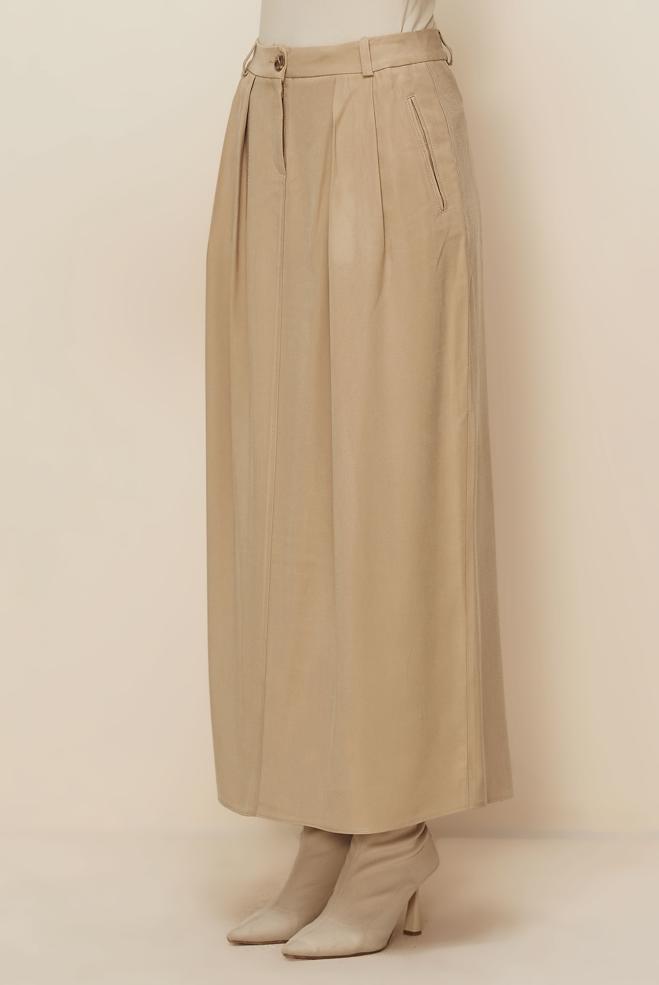 Vêtements hijab BRUN JUPE TRAPÈZE 60717 - ALVİNA