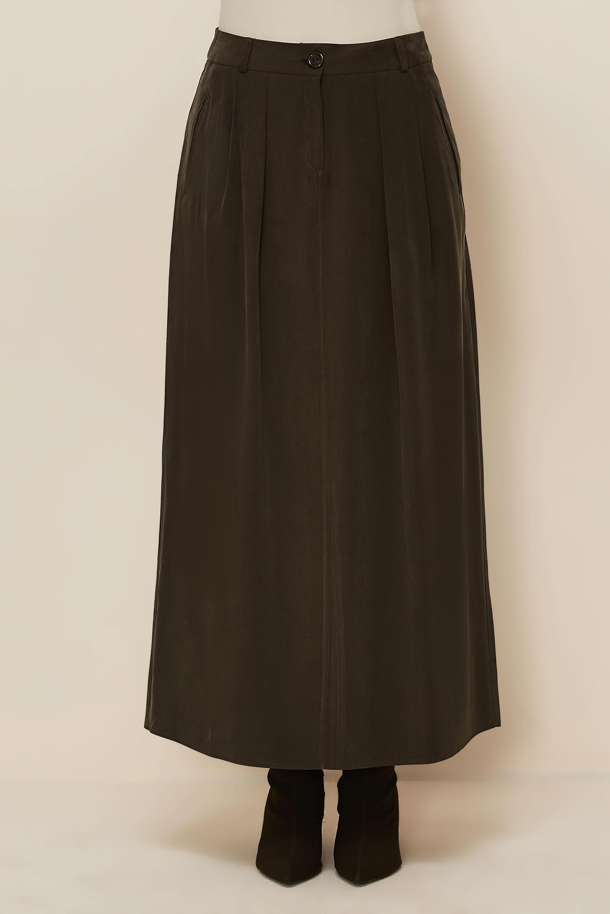 Vêtements hijab BRUN JUPE TRAPÈZE 60717