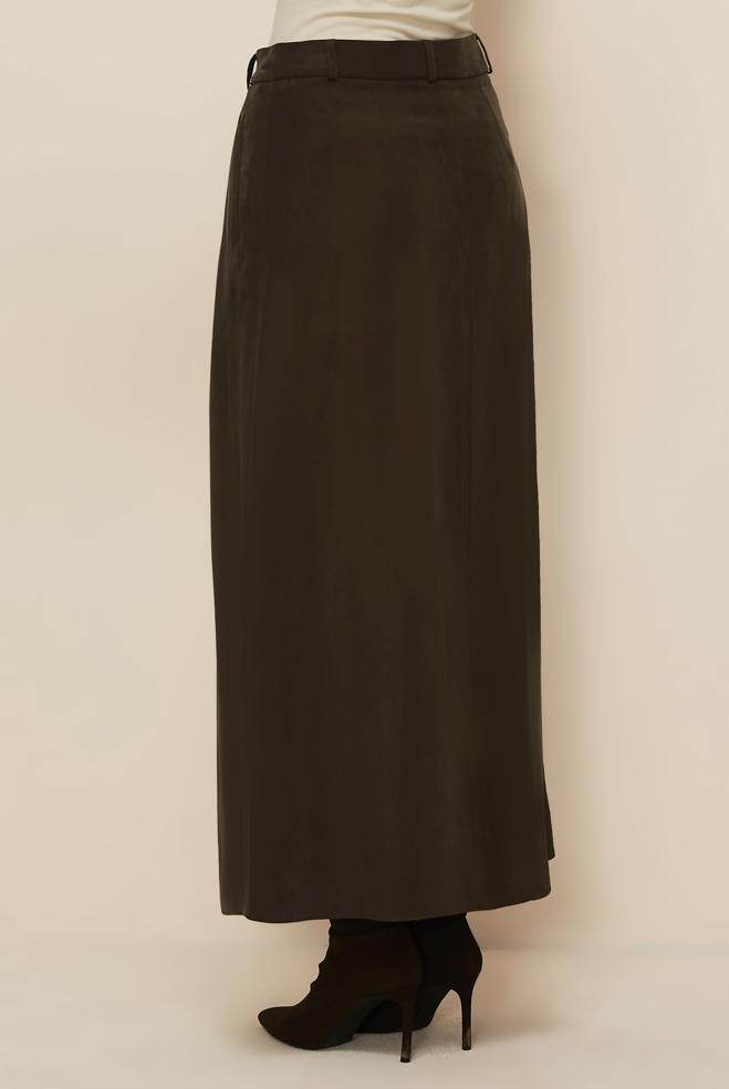 Vêtements hijab BRUN JUPE TRAPÈZE 60717 - ALVİNA