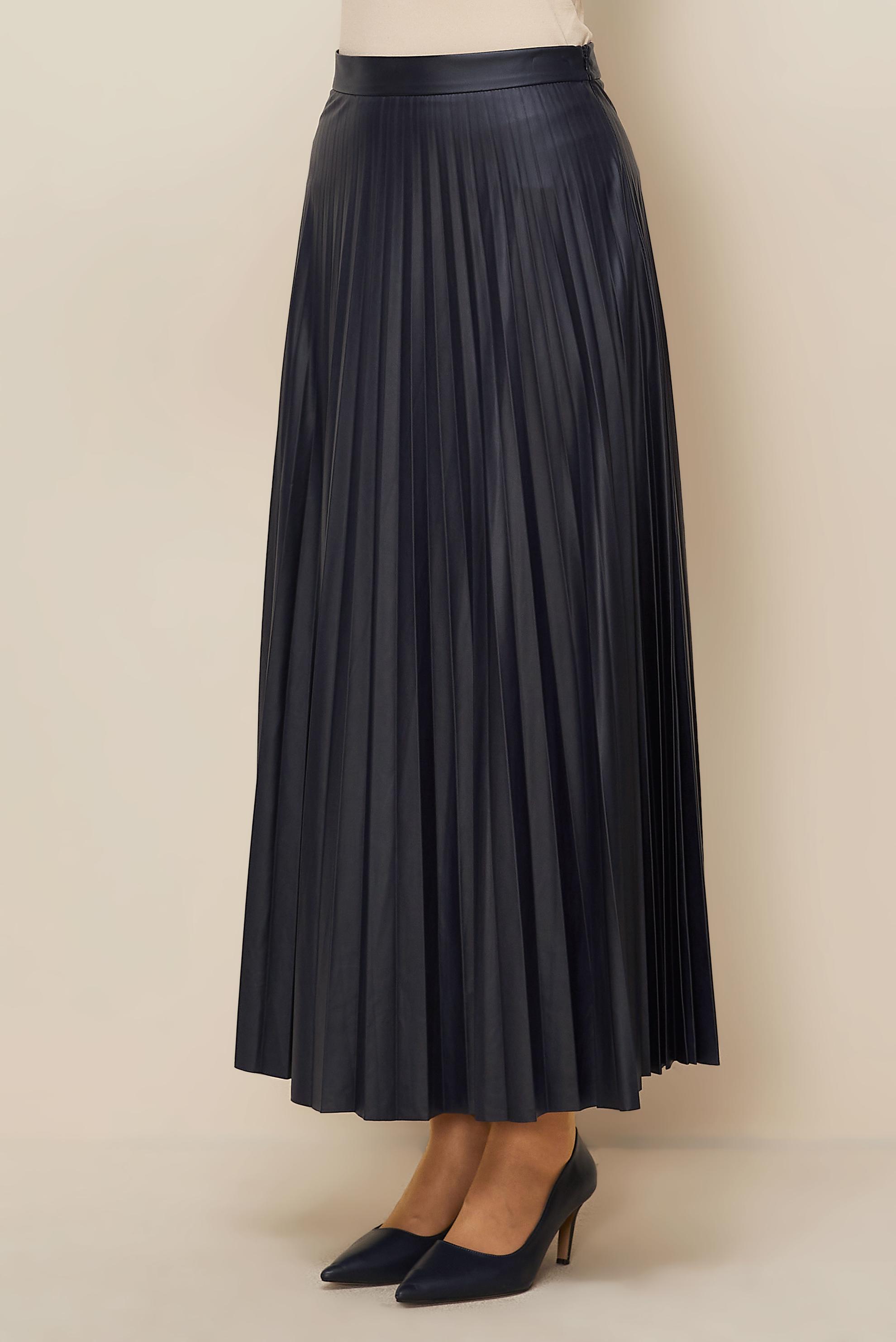 Tesettür giyim LACİVERT PİLİSELİ ETEK 60723