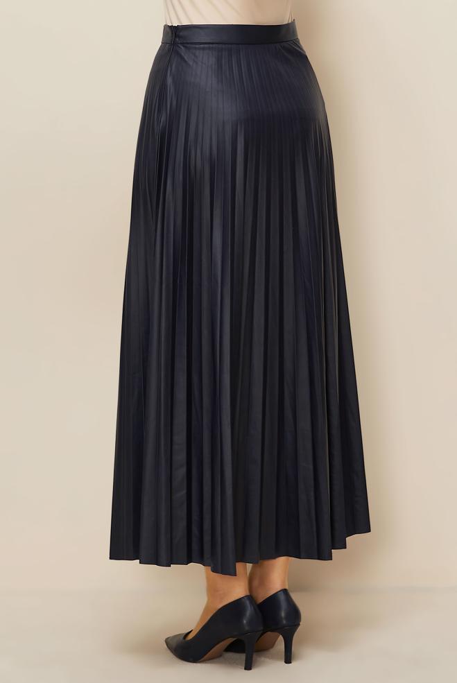 Tesettür giyim LACİVERT PİLİSELİ ETEK 60723 - ALVİNA