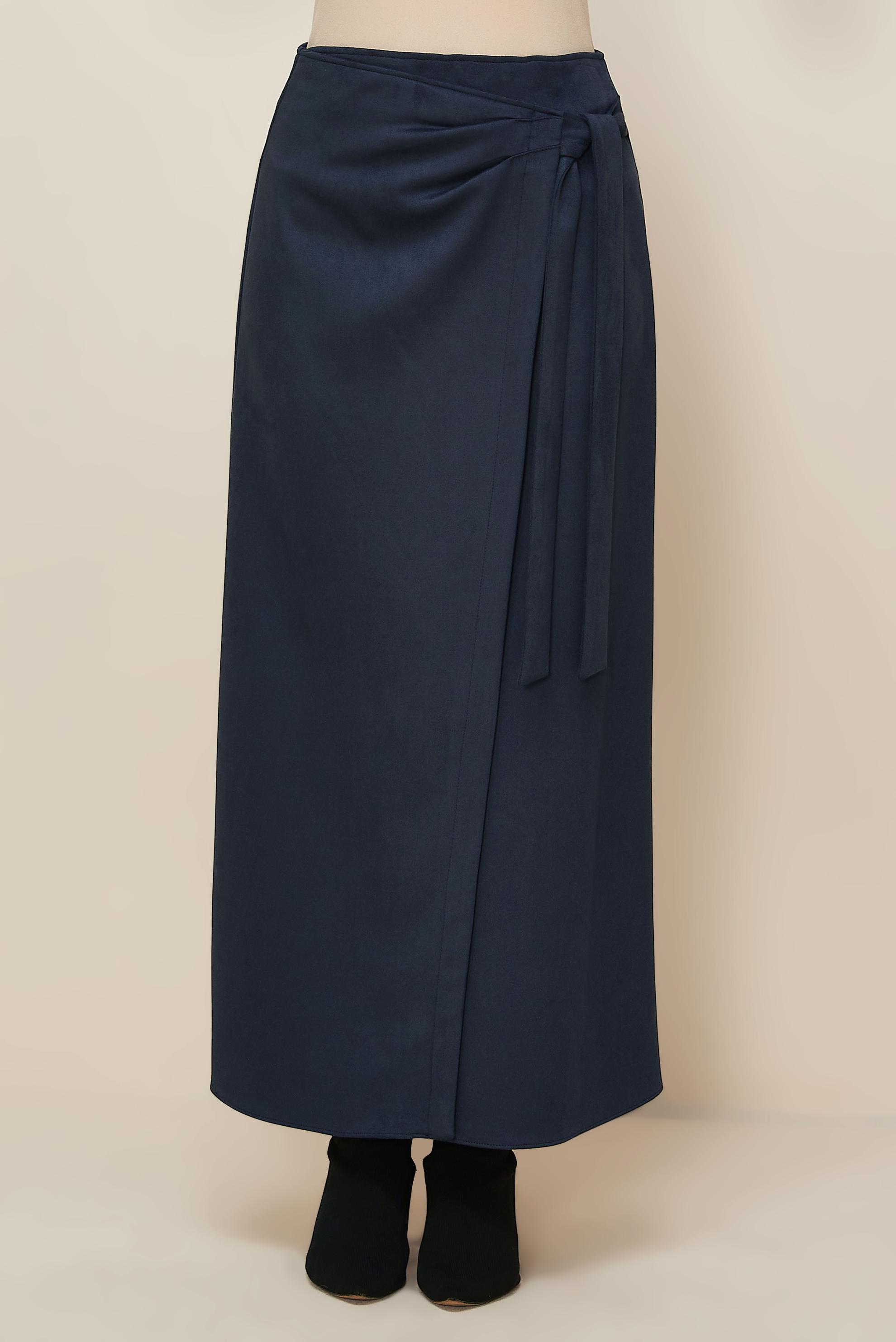 Hijab clothing NAVY BLUE 60725 EDNA SÜET ETEK 38-44 TEK40