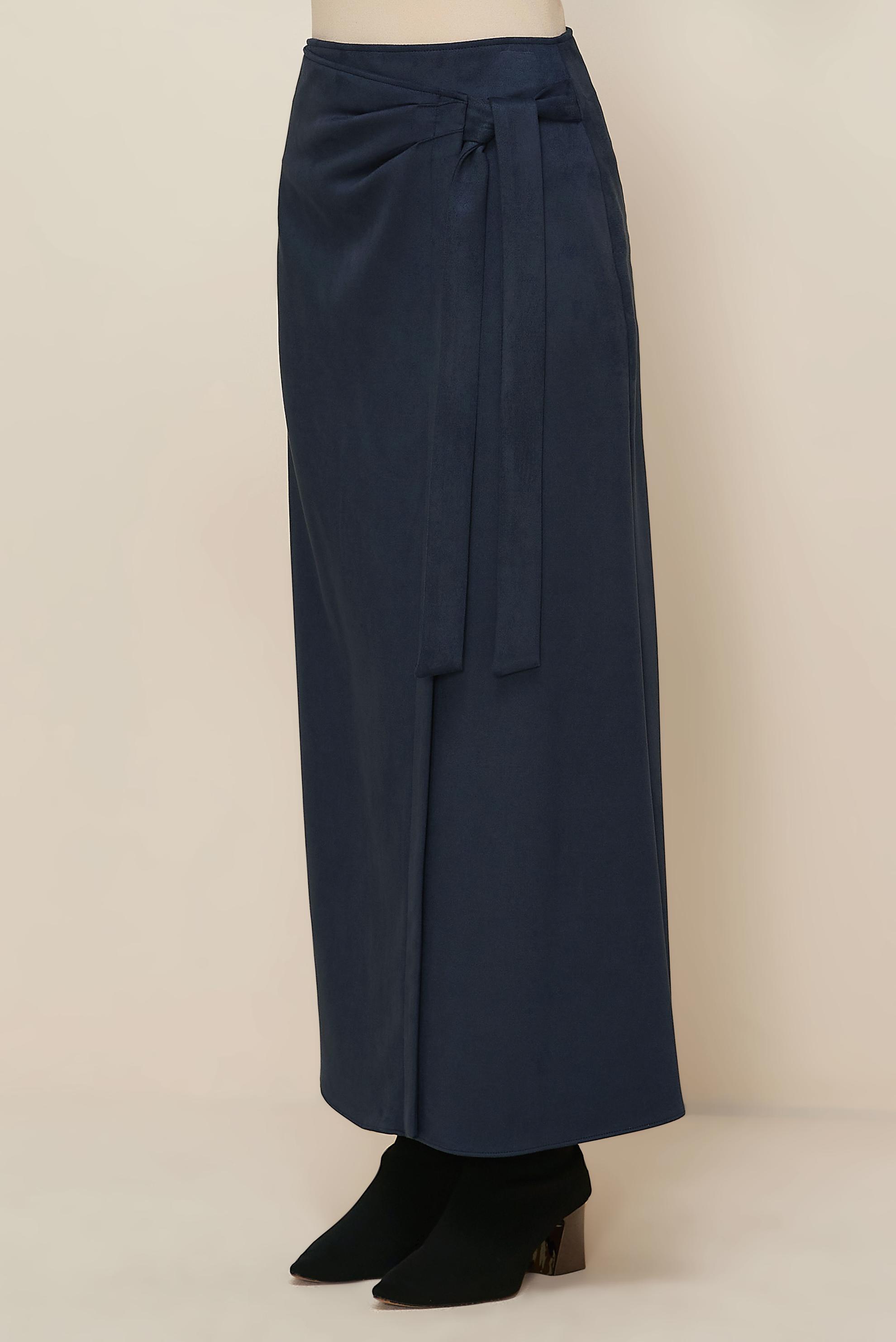 Hijab clothing NAVY BLUE 60725 EDNA SÜET ETEK 38-44 TEK40