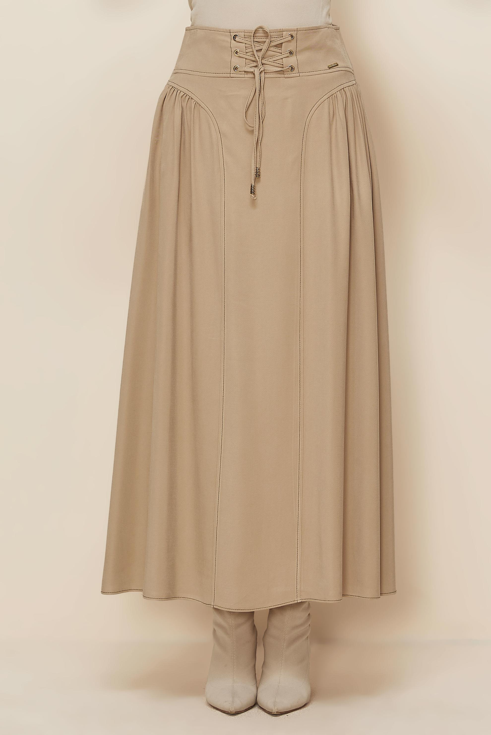 Hijab clothing BROWN SKIRT WITH LACE-UP DETAIL 60728