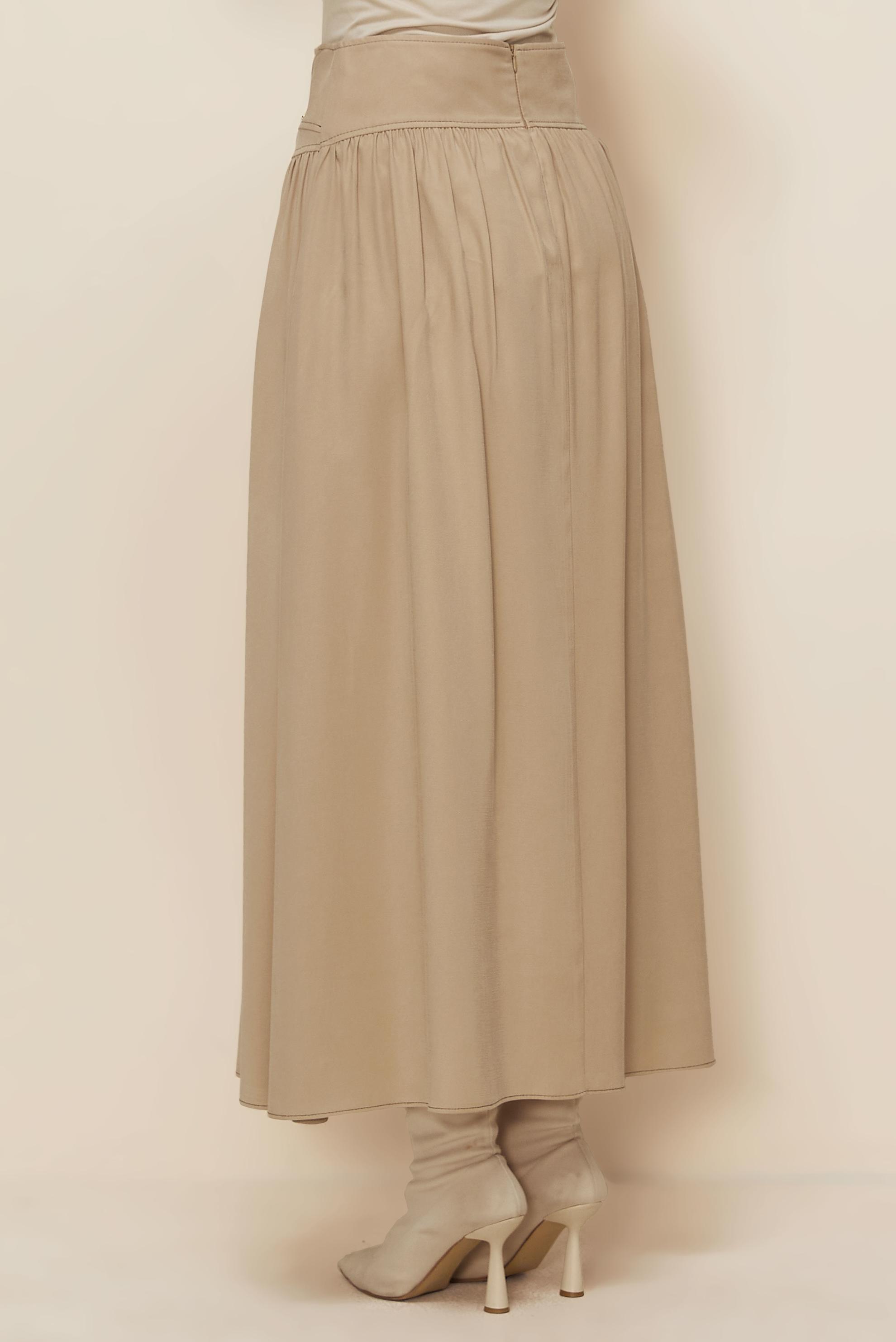Hijab clothing BROWN SKIRT WITH LACE-UP DETAIL 60728