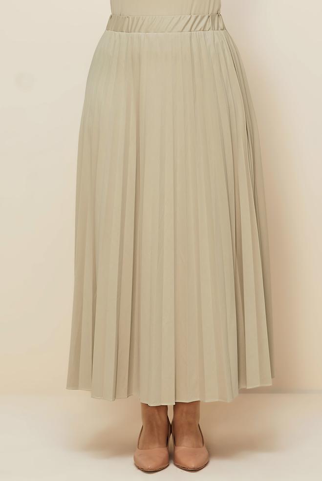 Vêtements hijab BEIGE JUPE GRANDE TAILLE 60730 - ALVİNA