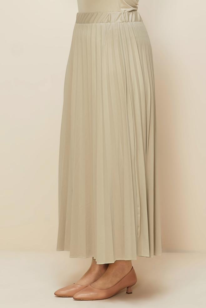 Vêtements hijab BEIGE JUPE GRANDE TAILLE 60730 - ALVİNA