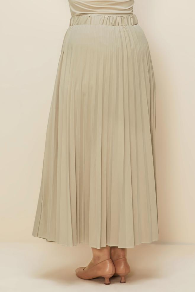 Vêtements hijab BEIGE JUPE GRANDE TAILLE 60730 - ALVİNA