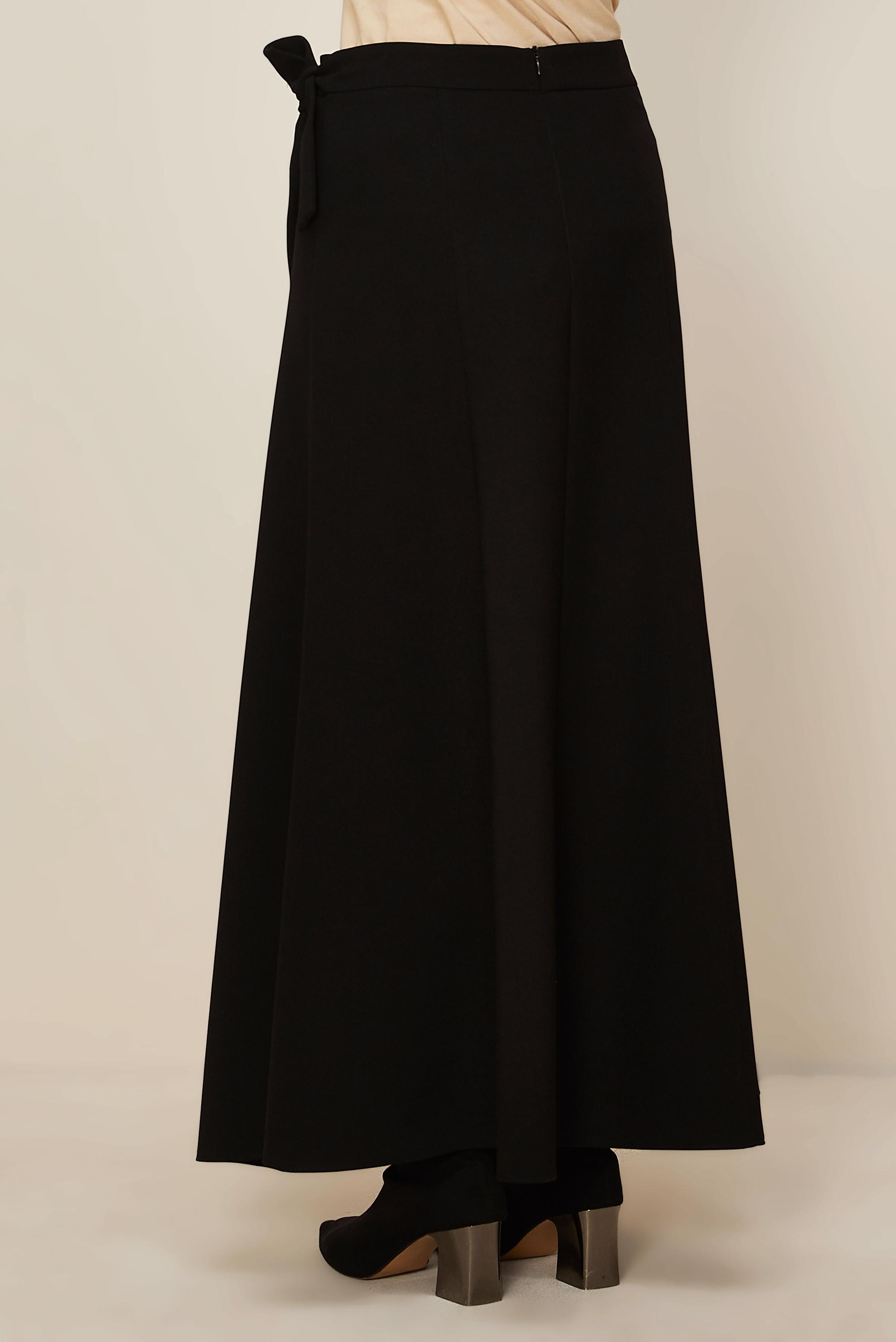 Tesettür giyim SİYAH BAĞLAMA DETAYLI ETEK 60737