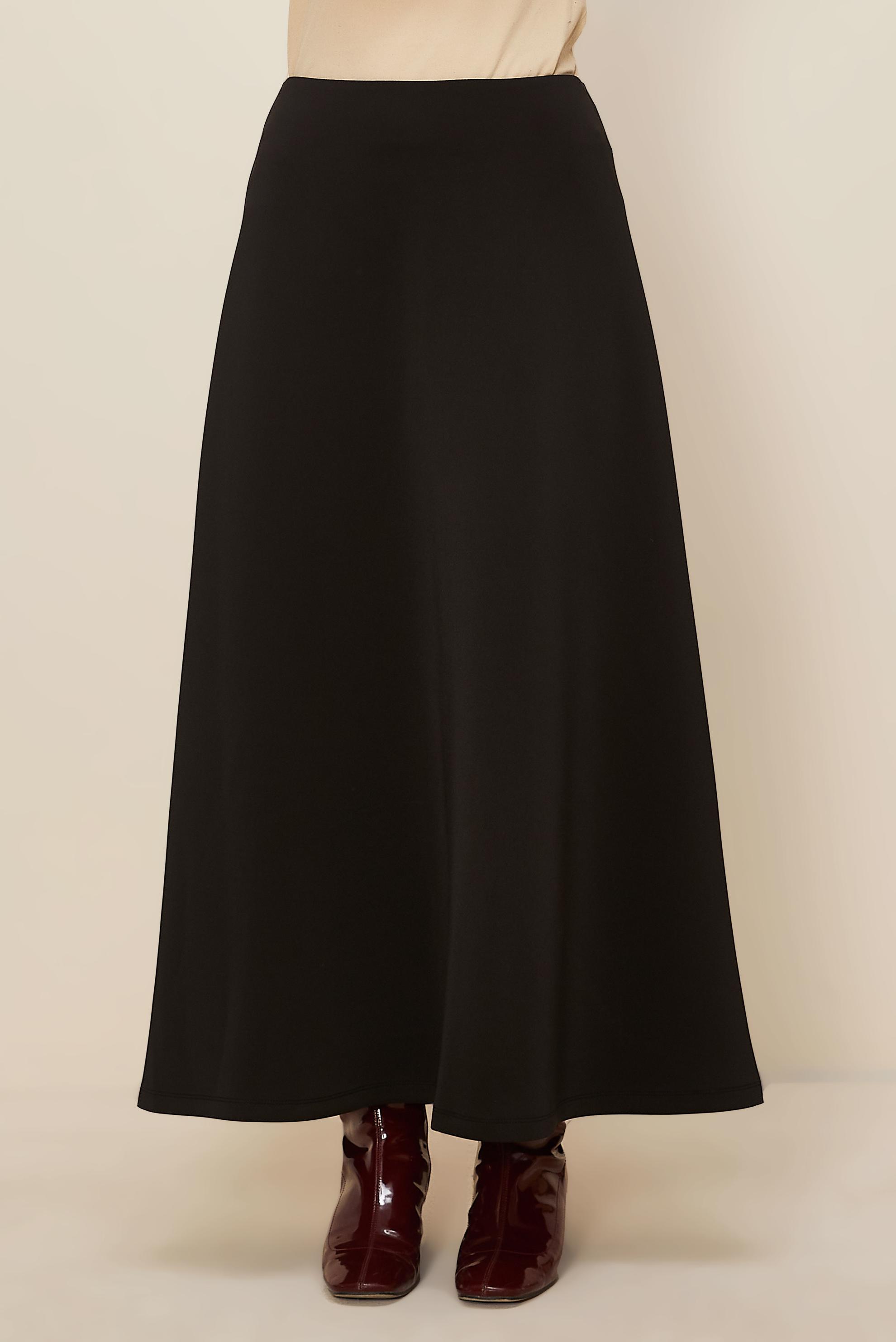 Tesettür giyim SİYAH SCUBA ÖRME ETEK 60743