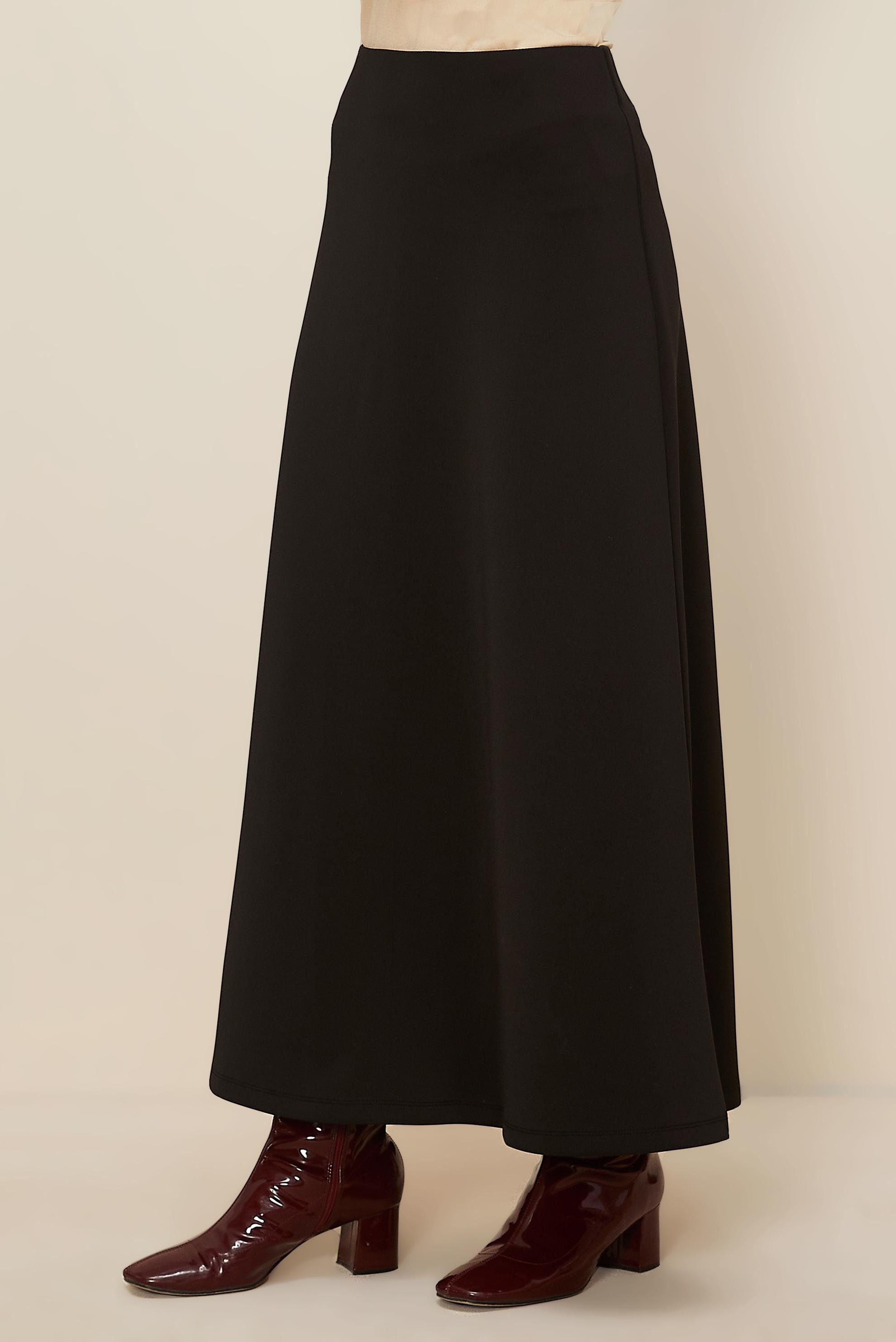 Tesettür giyim SİYAH SCUBA ÖRME ETEK 60743