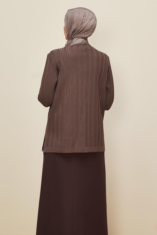 Vêtements hijab BRUN CARDIGAN EN MAILLE 20859 - ALVİNA