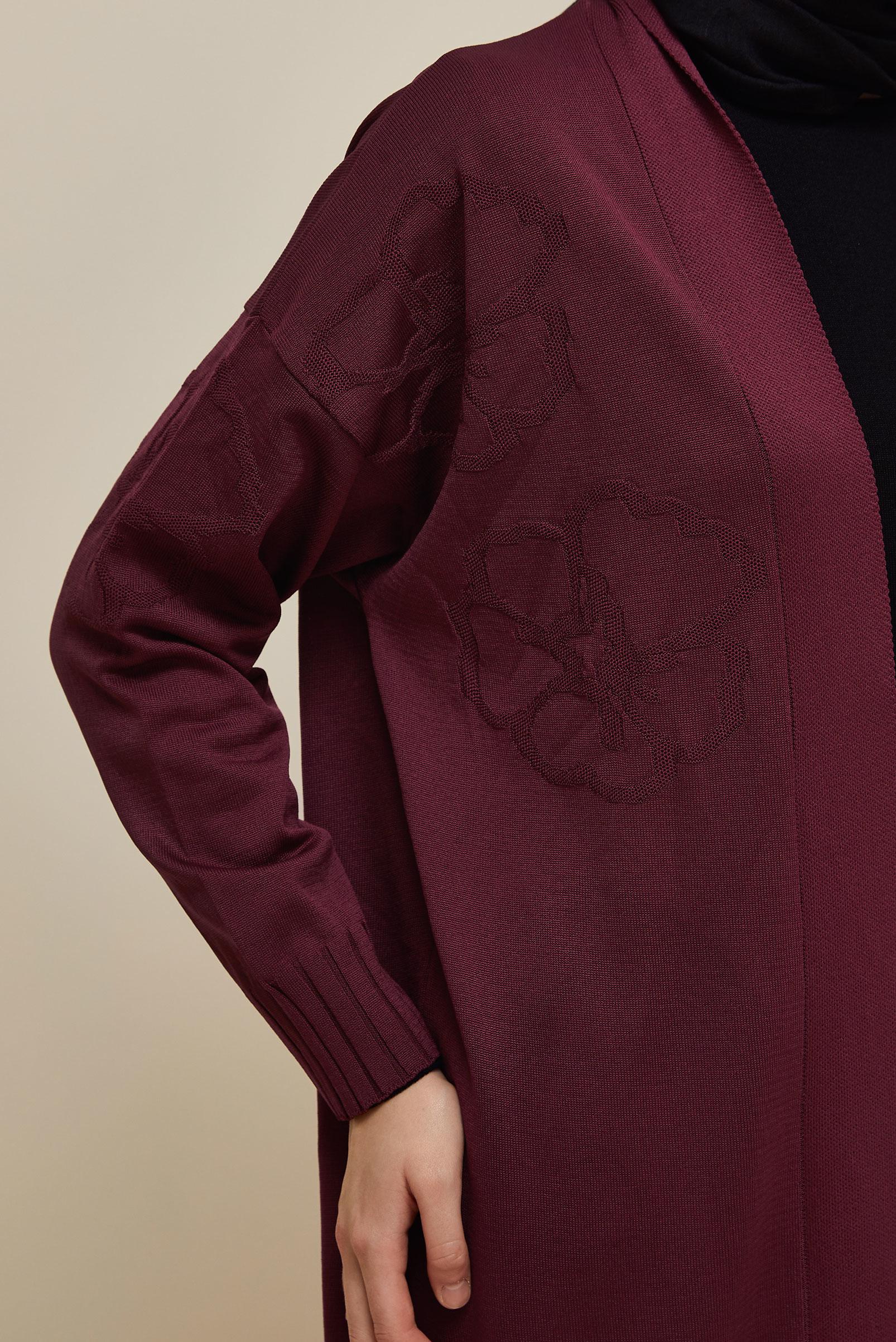 Tesettür giyim BORDO TRİKO HIRKA 45891