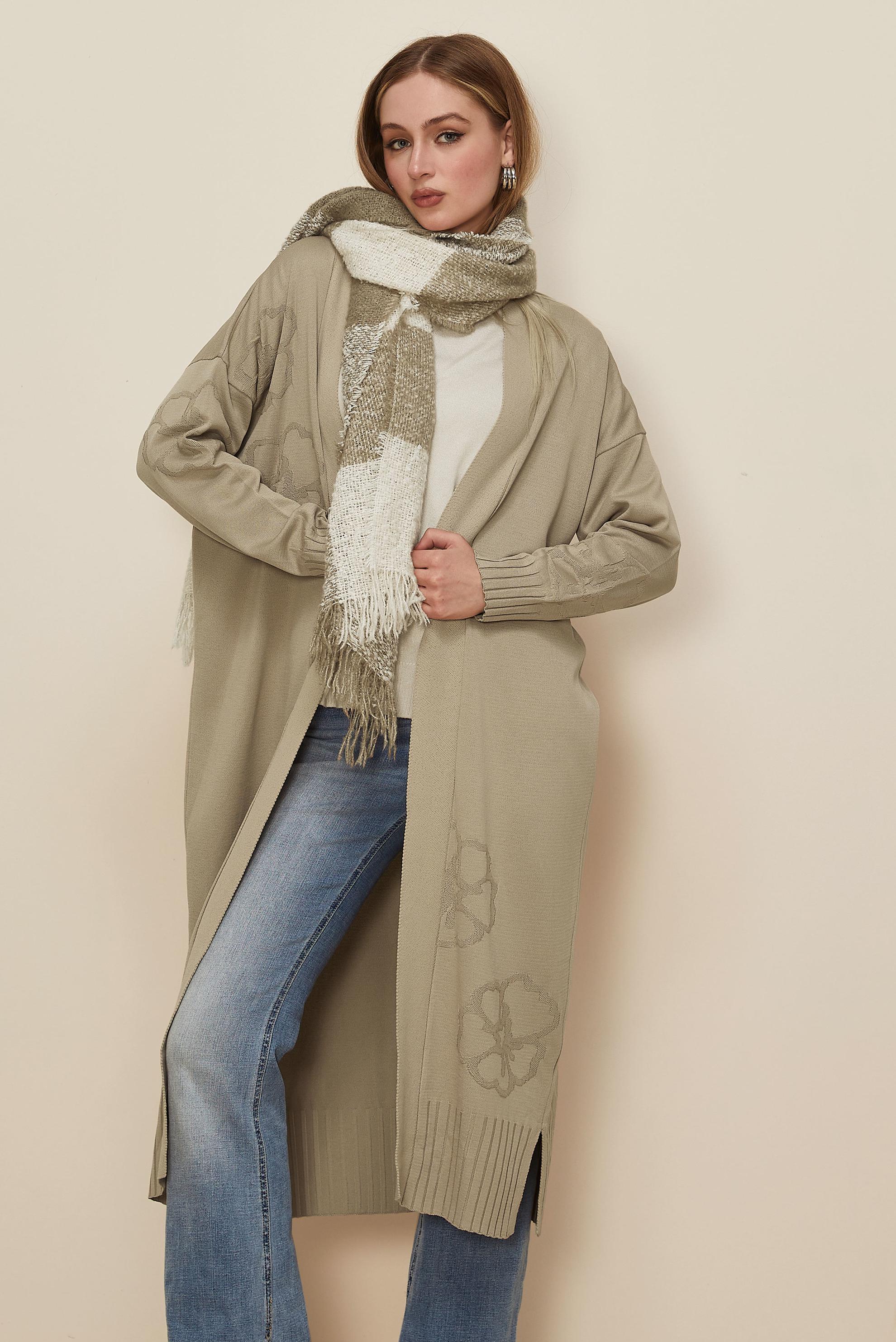 Tesettür giyim BEJ TRİKO HIRKA 45891