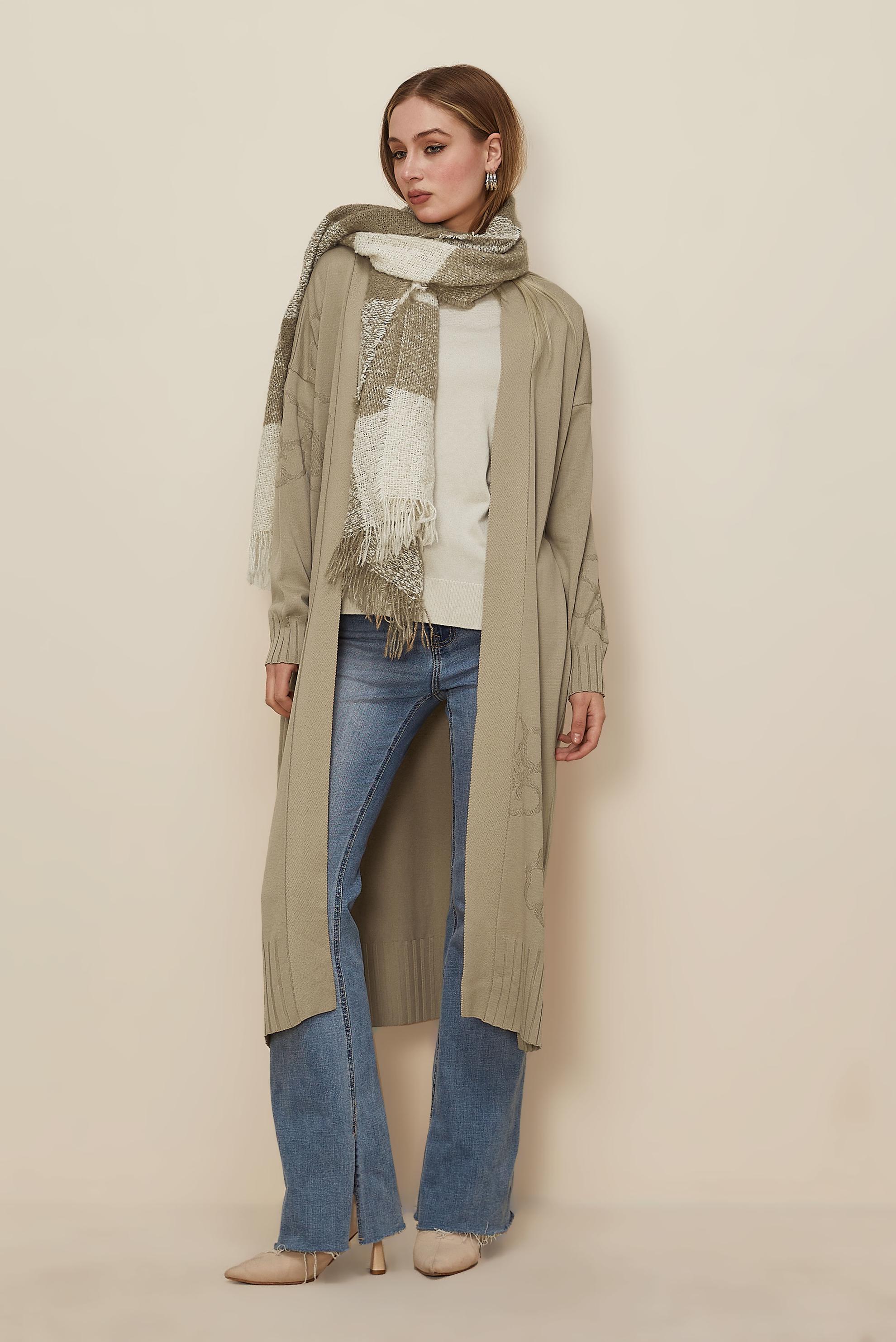 Tesettür giyim BEJ TRİKO HIRKA 45891