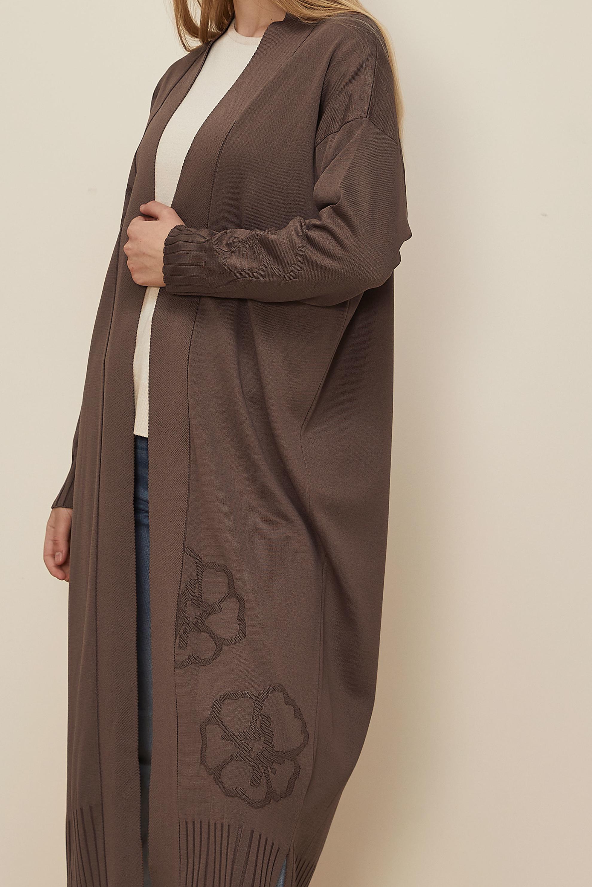 Tesettür giyim KAHVE TRİKO HIRKA 45891