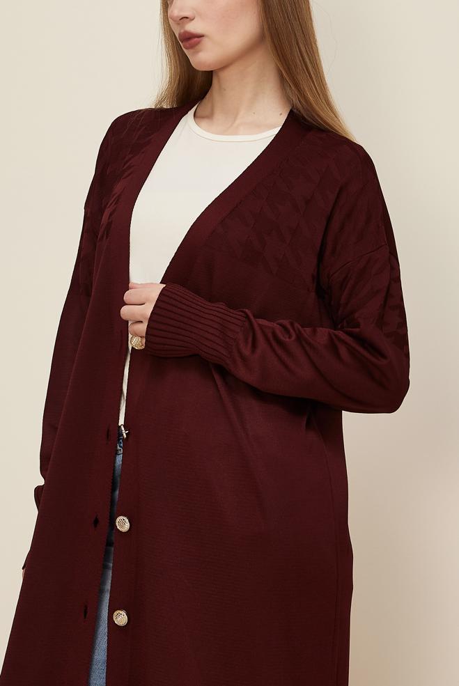Hijab clothing CLARET RED 45893 TRİKO HIRKA 40-48 - ALVİNA