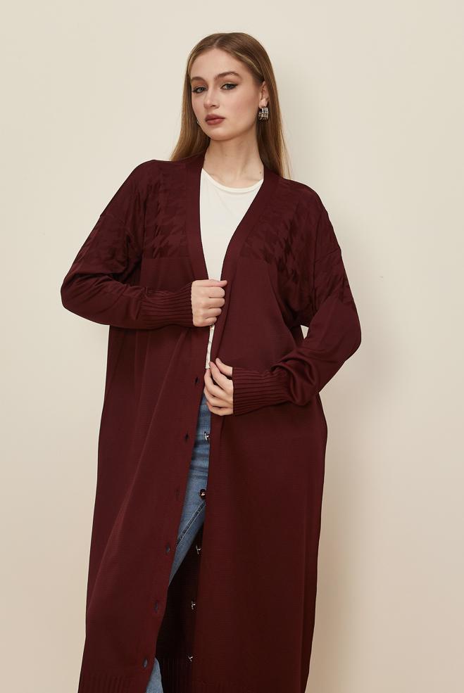 Hijab clothing CLARET RED 45893 TRİKO HIRKA 40-48 - ALVİNA