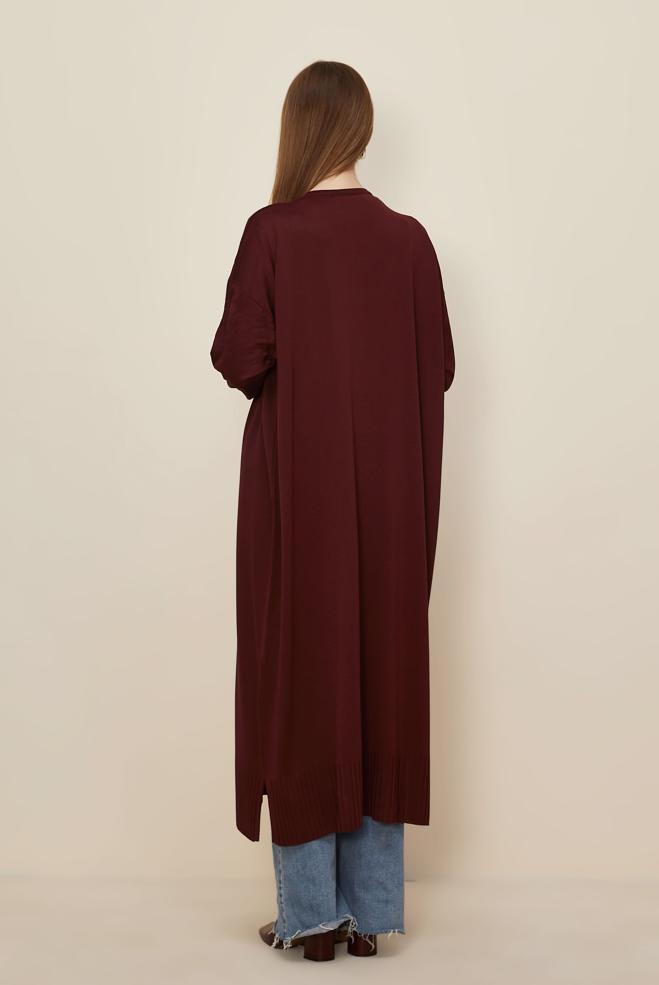 Hijab clothing CLARET RED 45893 TRİKO HIRKA 40-48 - ALVİNA