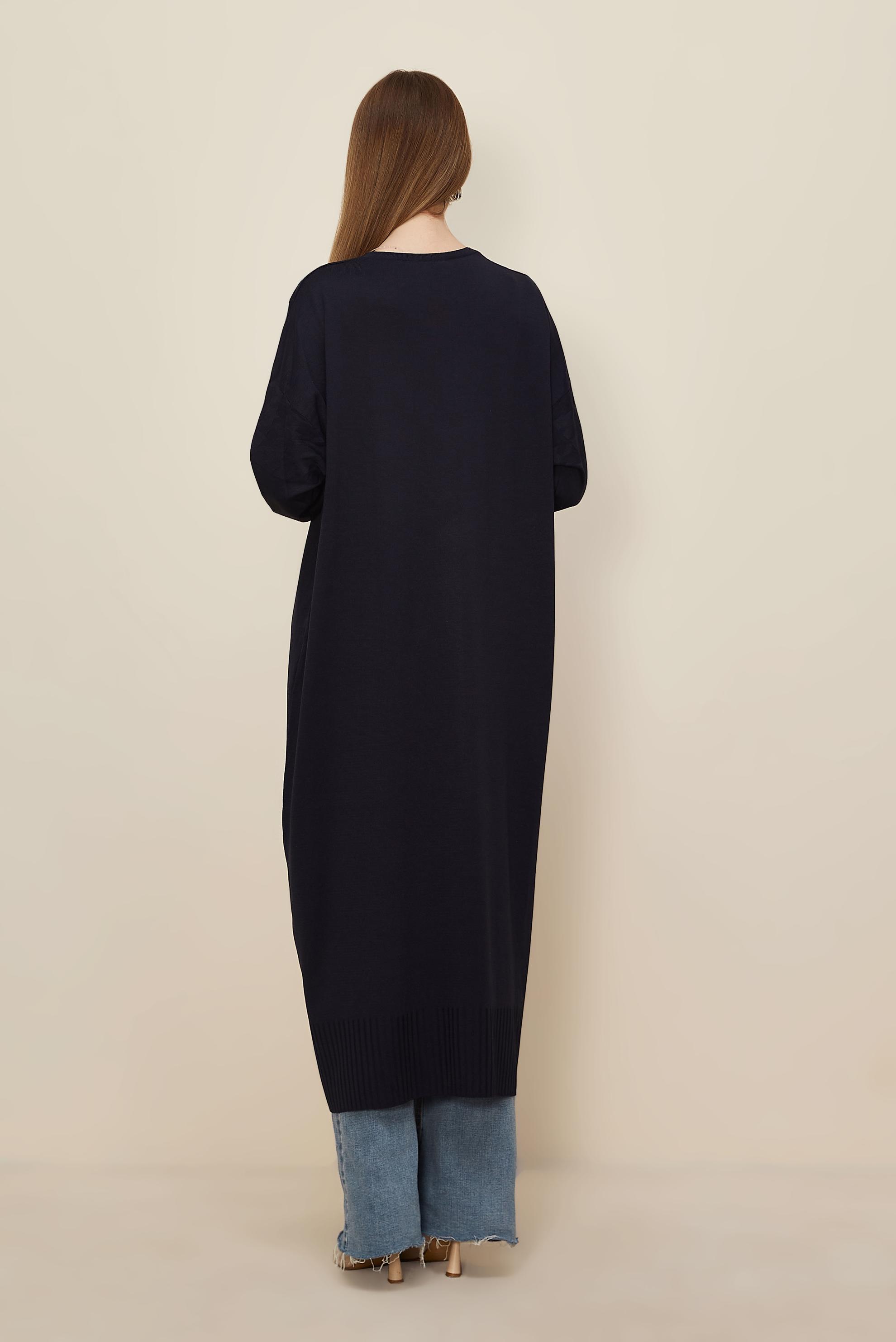 Hijab clothing NAVY BLUE BUTTONED KNITWEAR CARDIGAN 45893