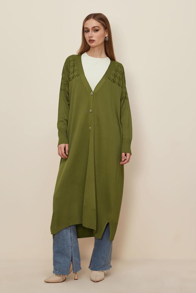 Hijab clothing GREEN 45893 TRİKO HIRKA 40-48 - ALVİNA