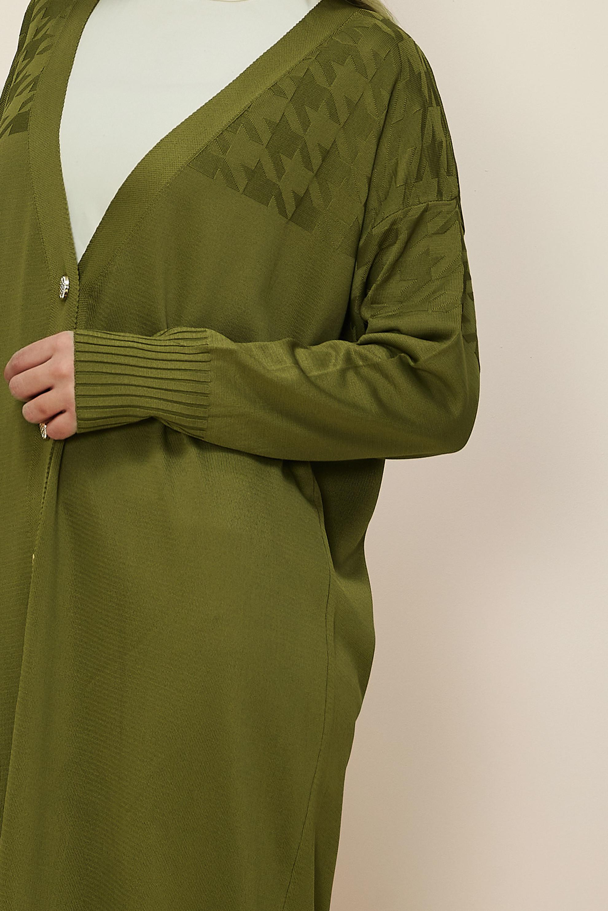 Hijab clothing GREEN BUTTONED KNITWEAR CARDIGAN 45893