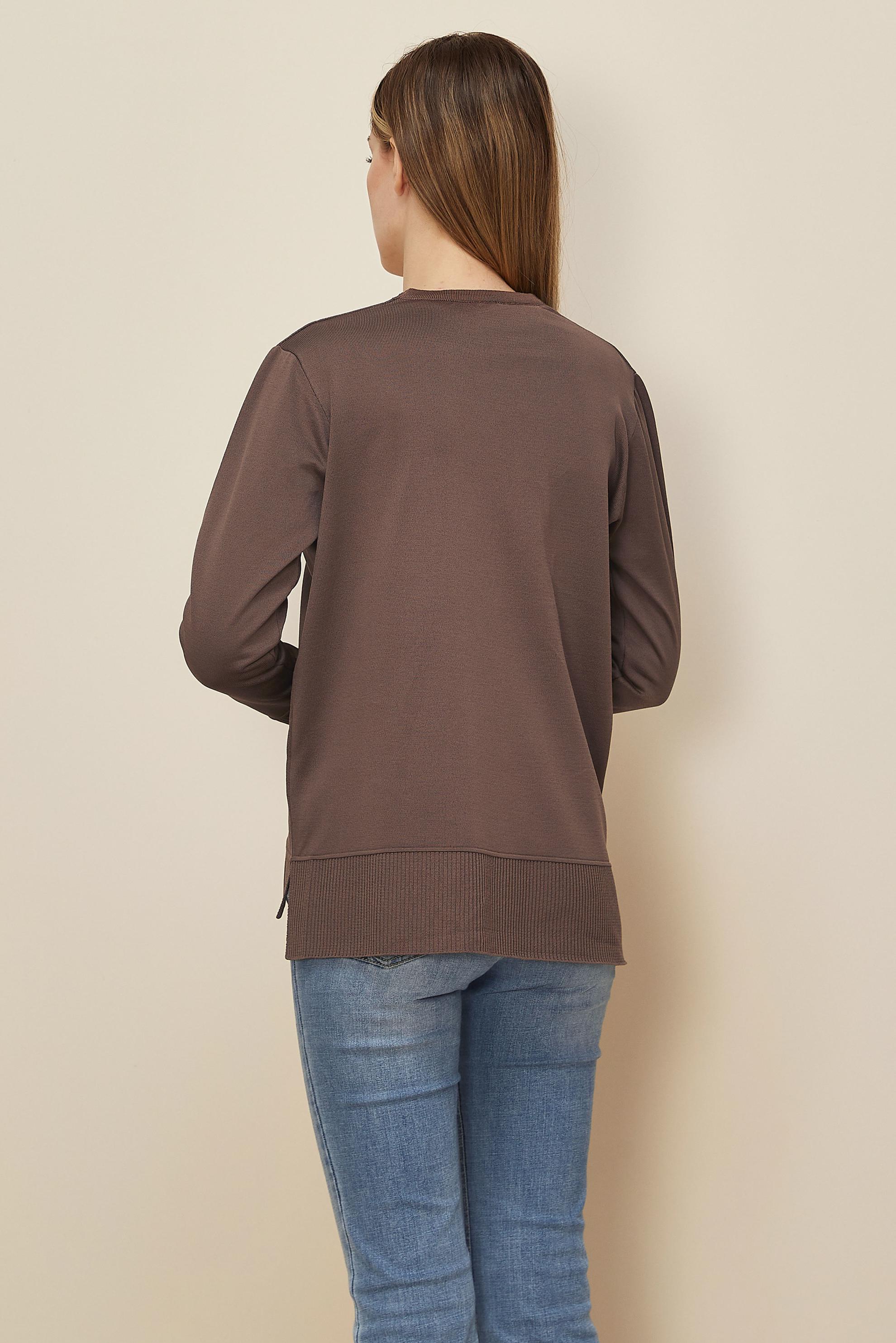 Tesettür giyim KAHVE DÜĞMELİ TRİKO HIRKA 45895