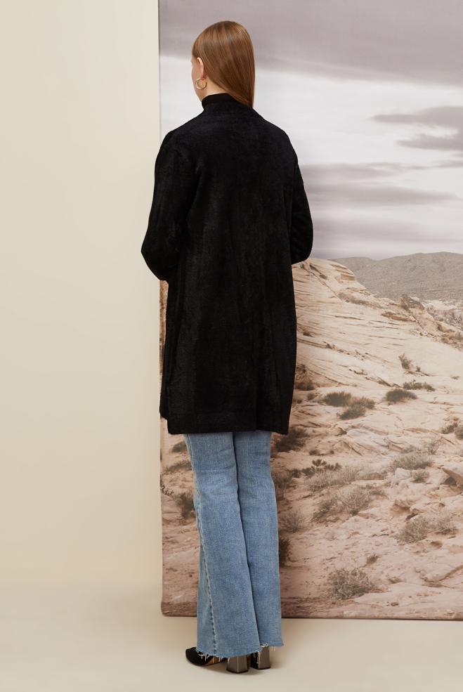 Tesettür giyim SİYAH TRİKO HIRKA 45926 - ALVİNA