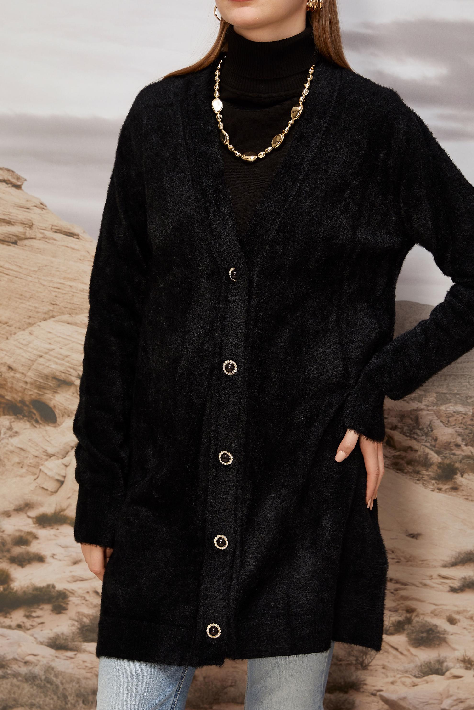 Hijab clothing BLACK KNITWEAR CARDIGAN 45926