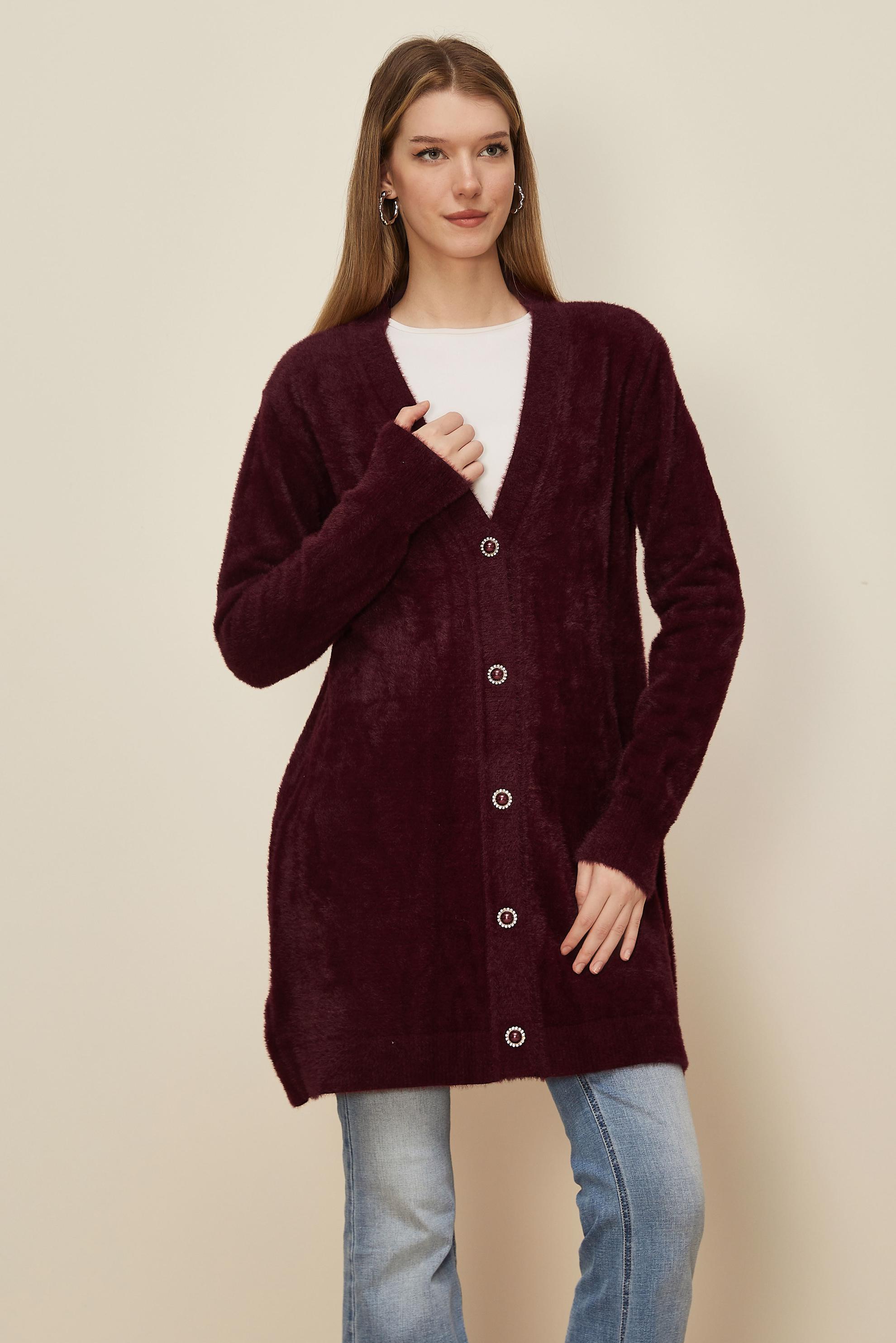 Hijab clothing CLARET RED KNITWEAR CARDIGAN 45926
