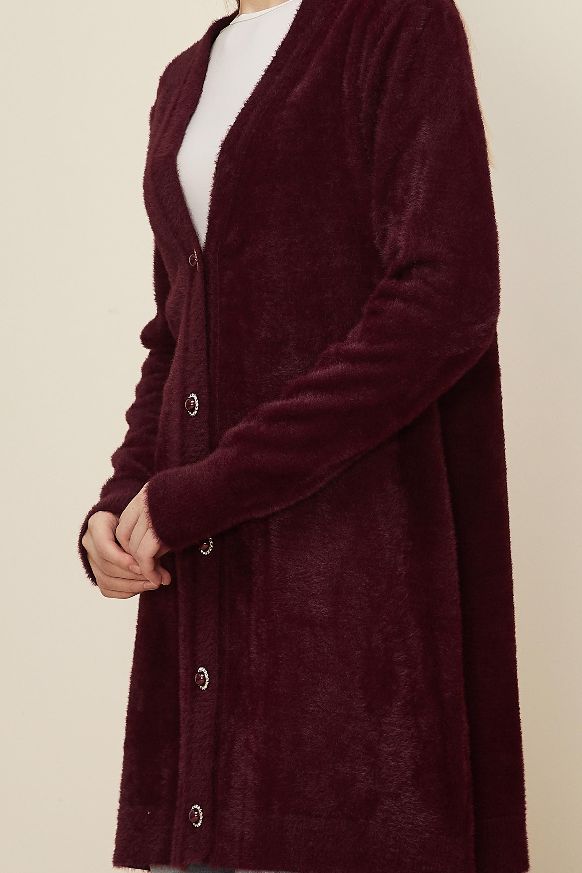 Hijab clothing CLARET RED KNITWEAR CARDIGAN 45926