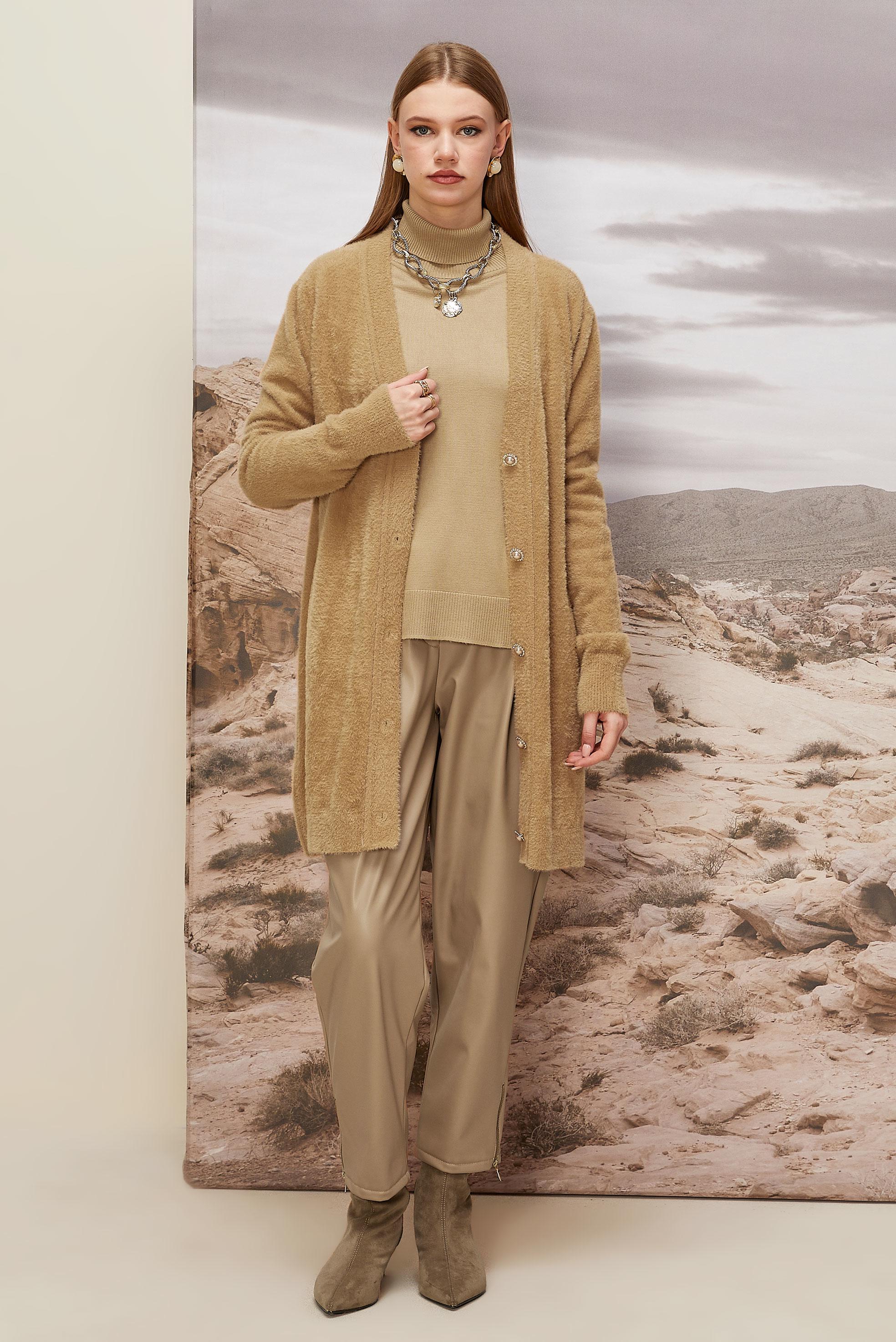 Hijab clothing BROWN KNITWEAR CARDIGAN 45926