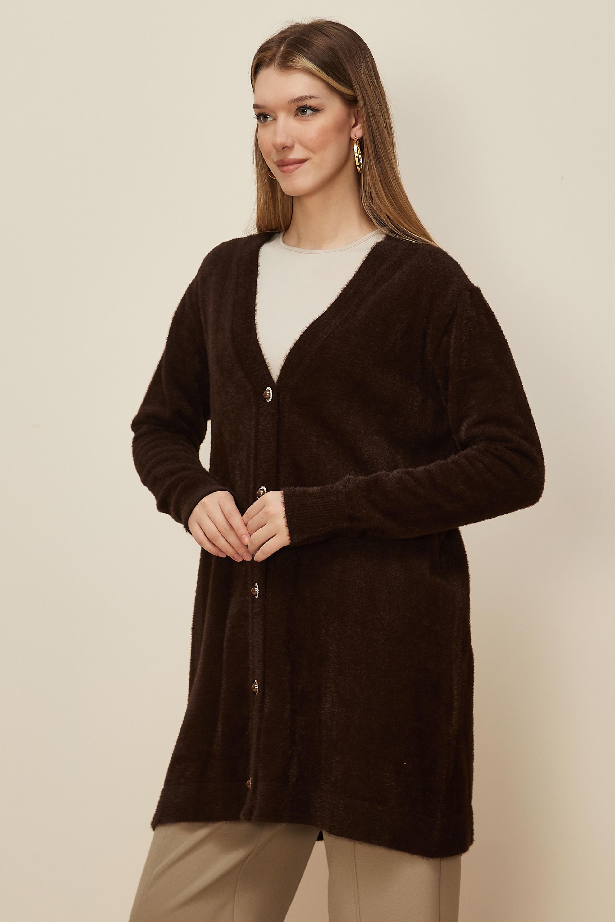 Hijab clothing BROWN KNITWEAR CARDIGAN 45926