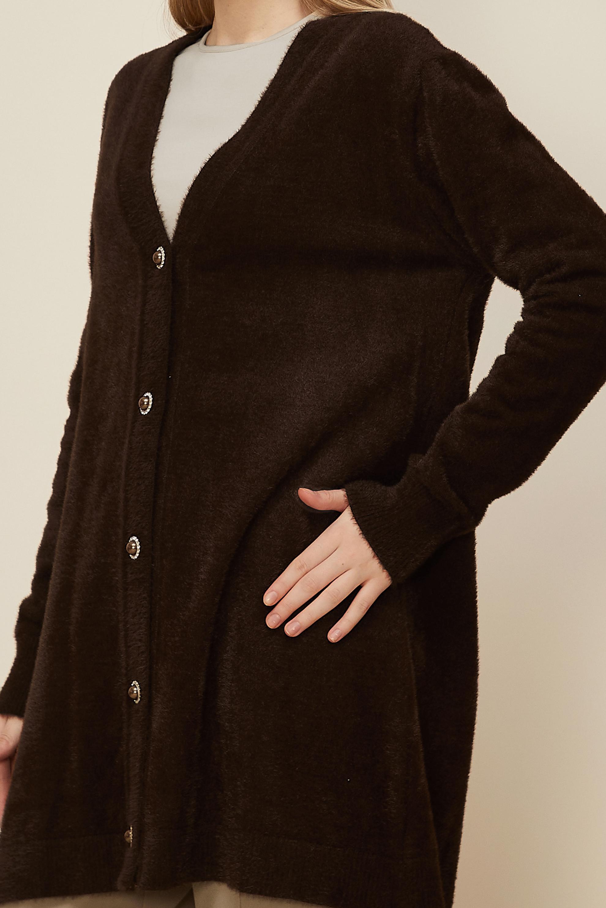 Hijab clothing BROWN KNITWEAR CARDIGAN 45926