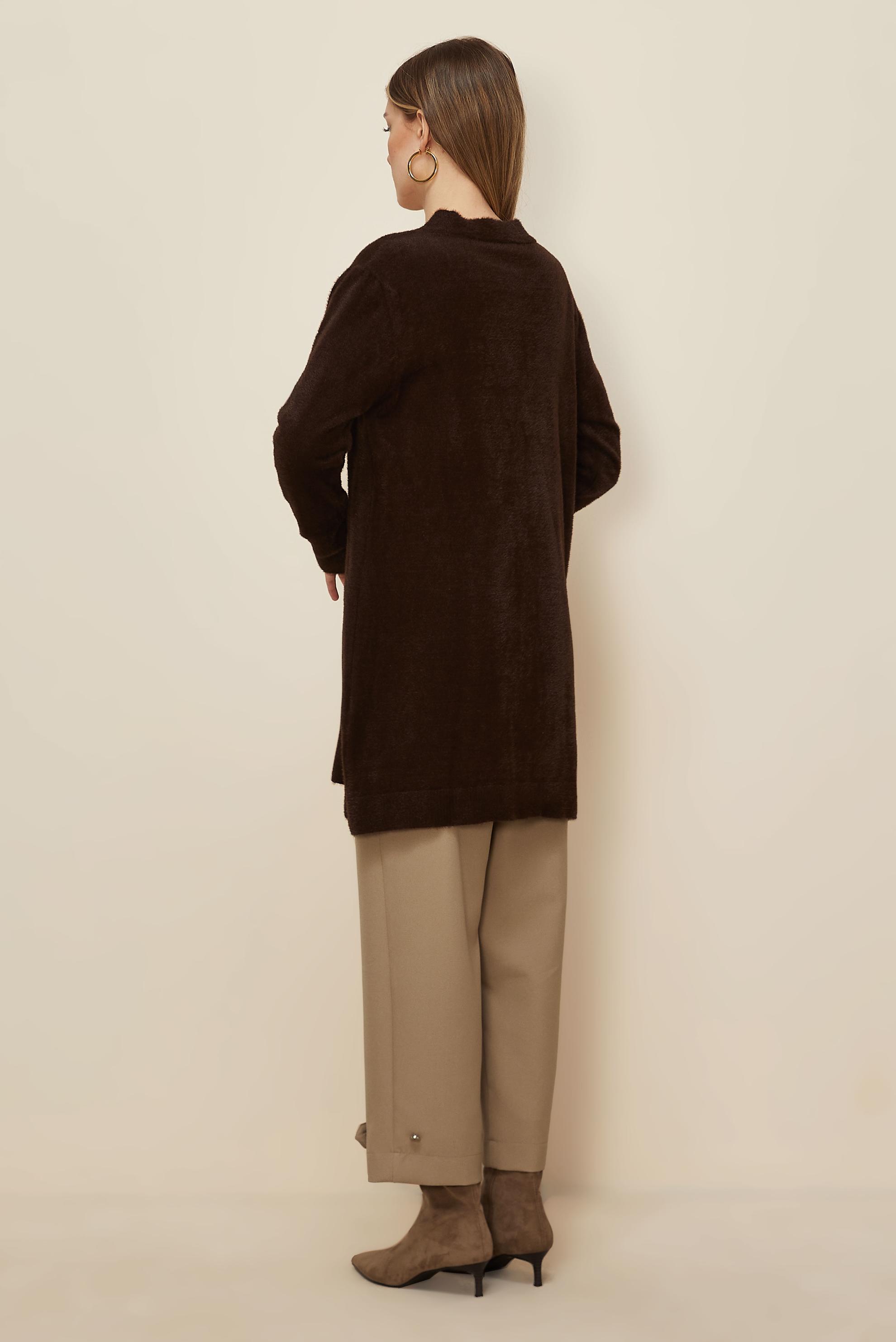 Hijab clothing BROWN KNITWEAR CARDIGAN 45926