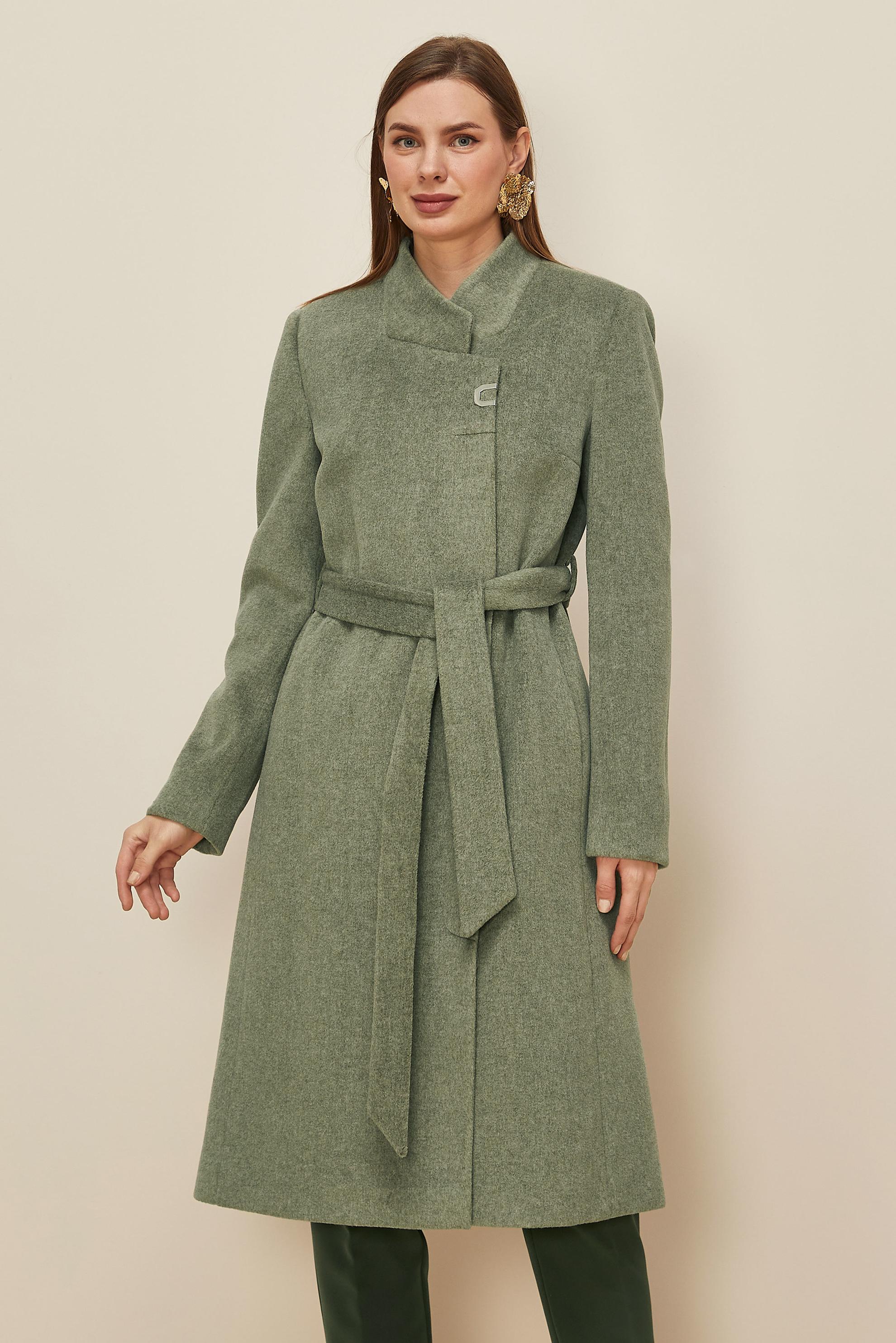 Hijab clothing KHAKI BELTED CACHE COAT 90565