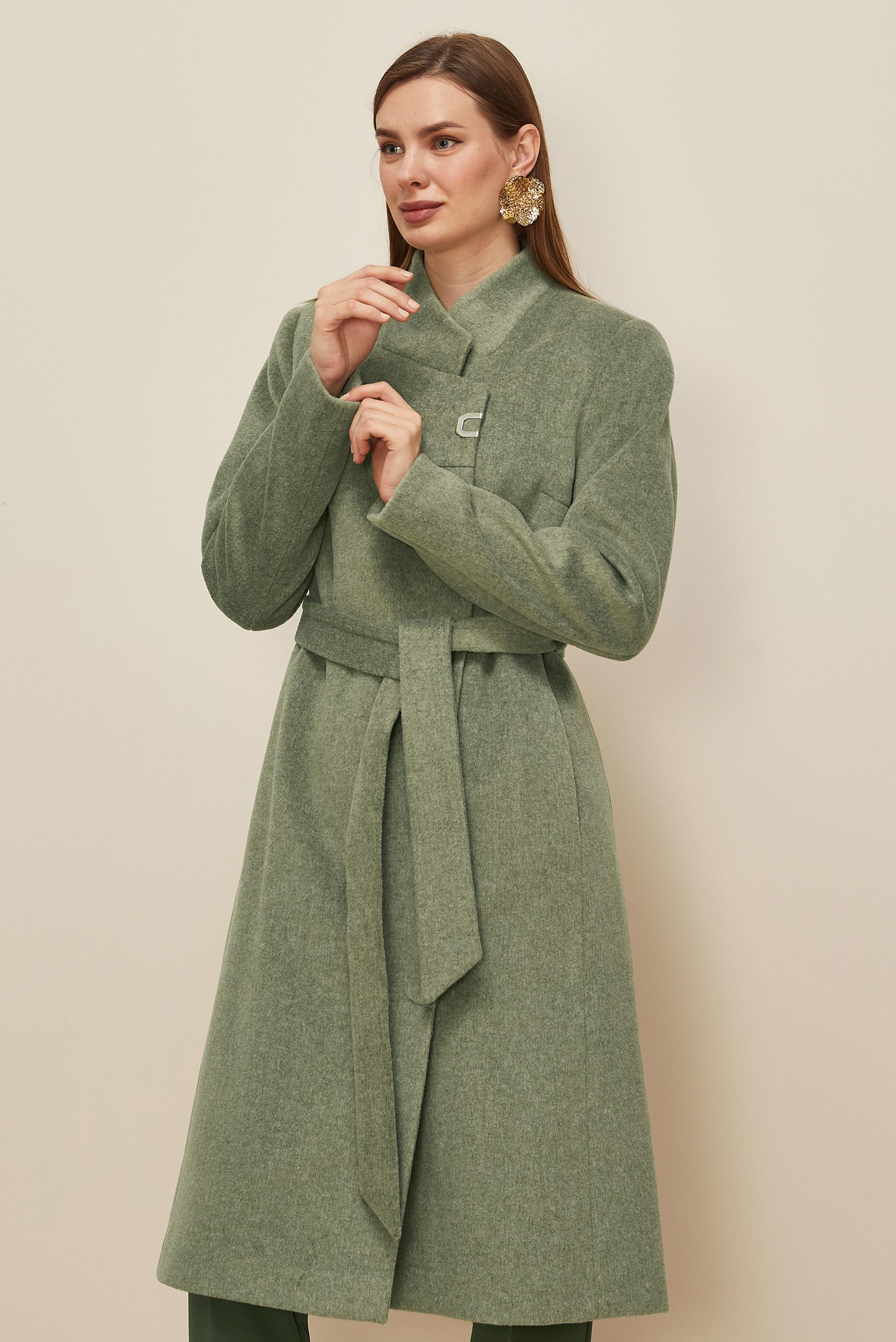 Hijab clothing KHAKI BELTED CACHE COAT 90565