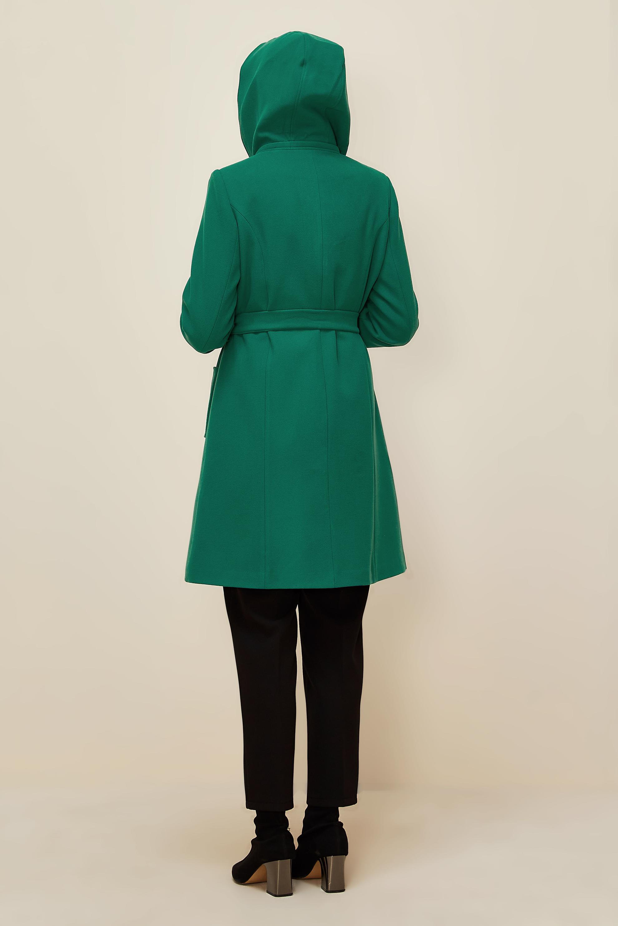 Tesettür giyim YEŞİL KUŞAKLI KABAN 90566