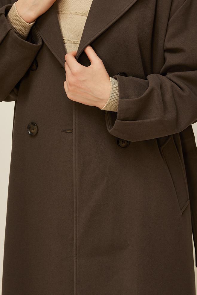 Vêtements hijab VISON MANTEAU CEINTURÉ 90569 - ALVİNA