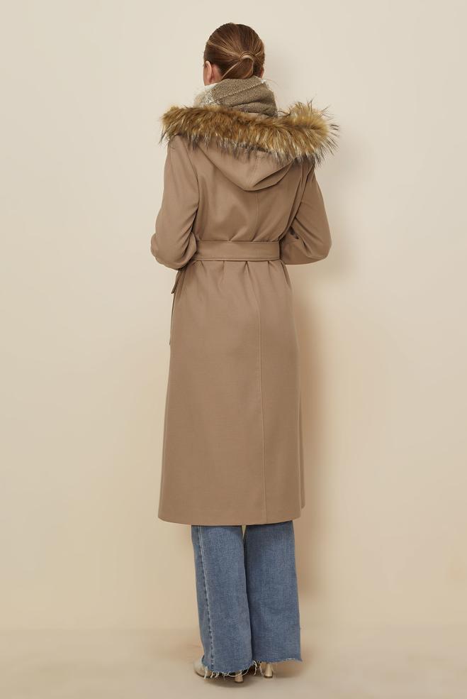 Hijab clothing BROWN BELTED COAT 90580 - ALVİNA