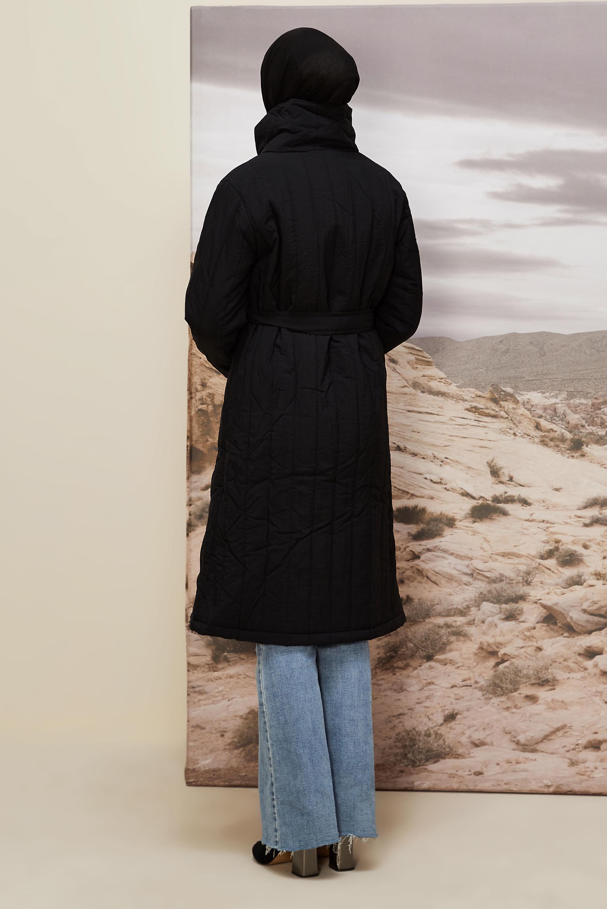 Hijab clothing BLACK 90583 WİNTER LİNEA KABAN 38-44