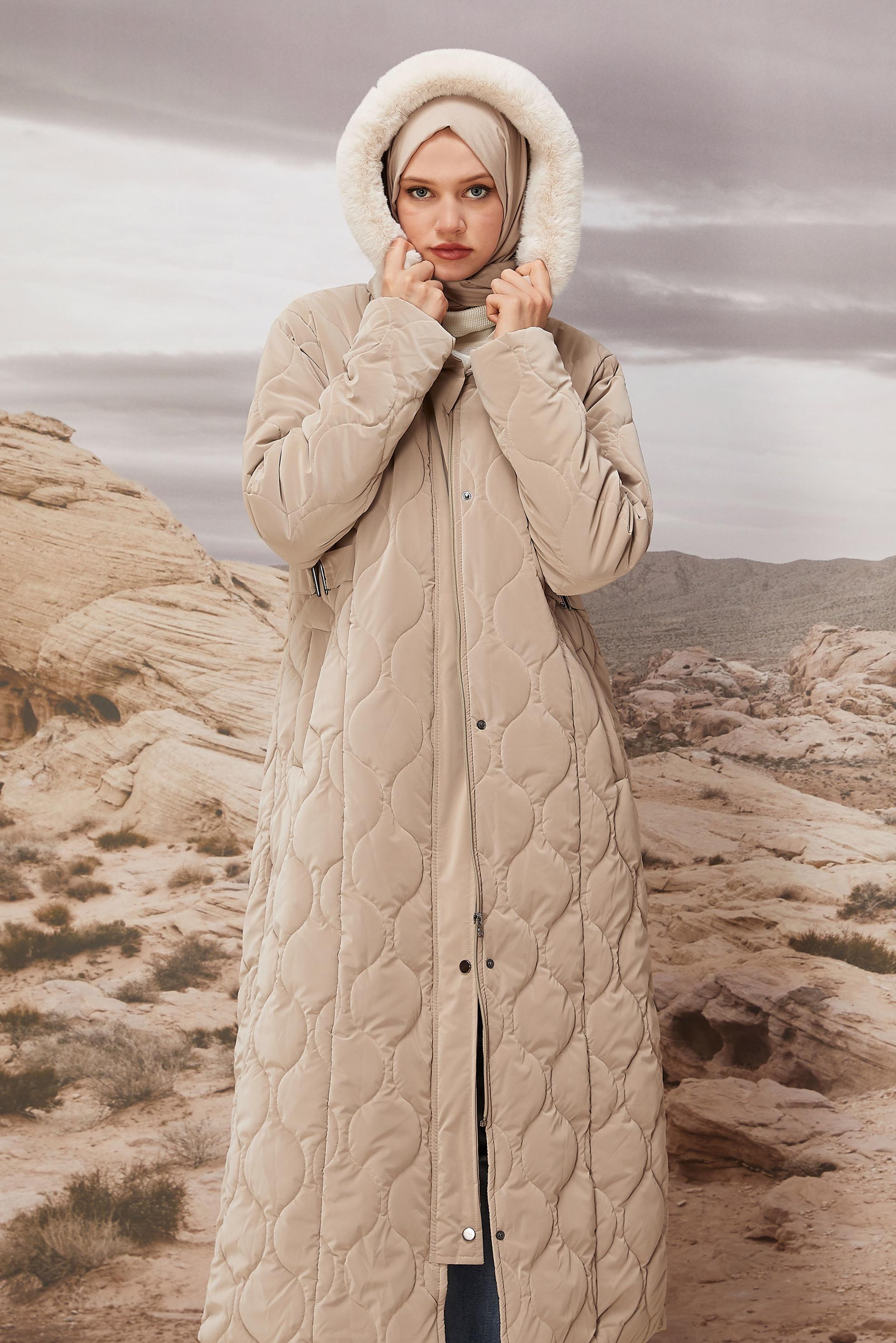 Hijab clothing BEIGE 90585 NOVO KABAN 40-48