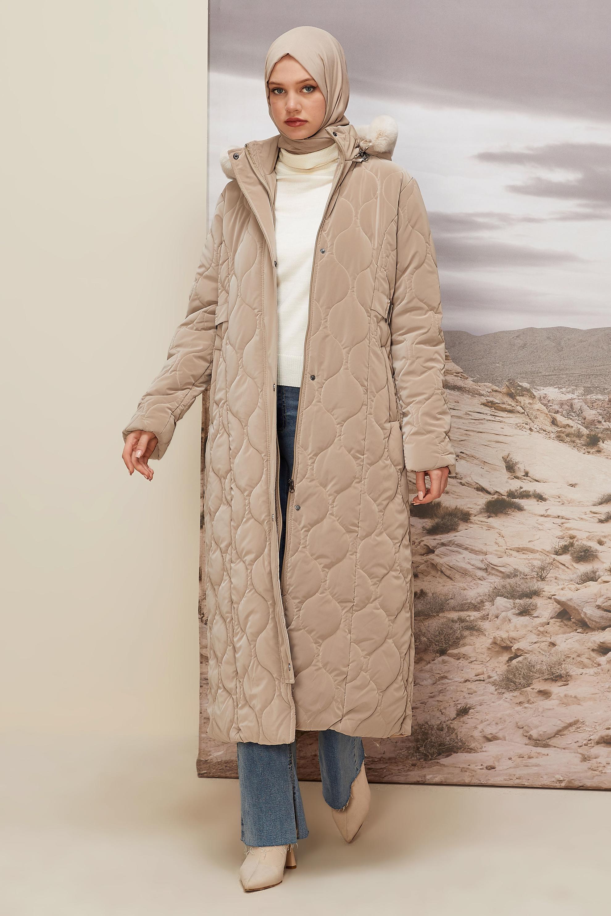 Hijab clothing BEIGE 90585 NOVO KABAN 40-48