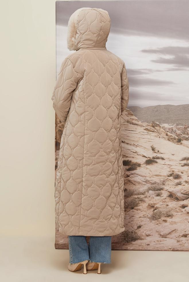 Tesettür giyim BEJ 90585 NOVO KABAN 40-48 - ALVİNA