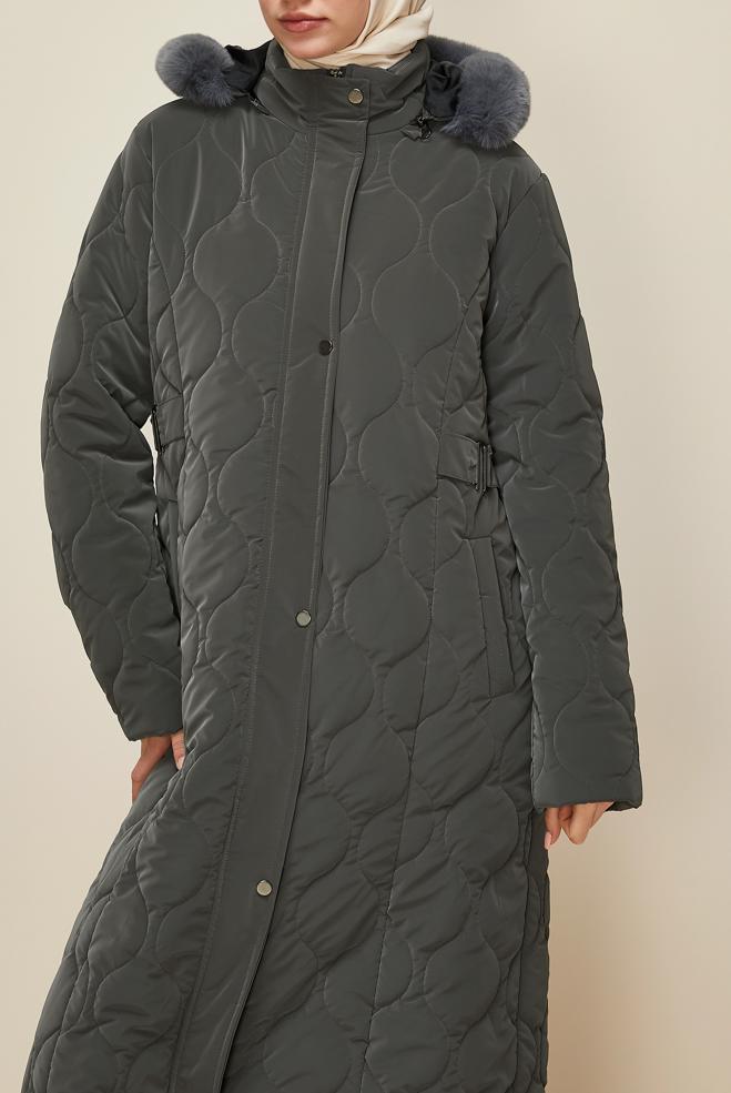 Tesettür giyim GRİ 90585 NOVO KABAN 40-48 - ALVİNA